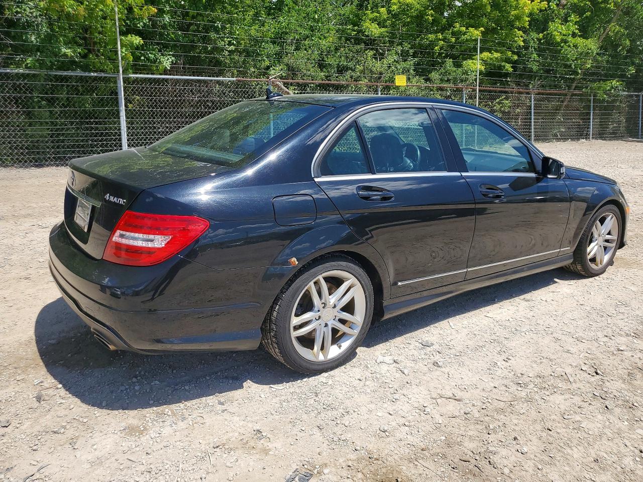 2013 Mercedes-benz C 300 4matic Black vin: WDDGF8AB1DA759595
