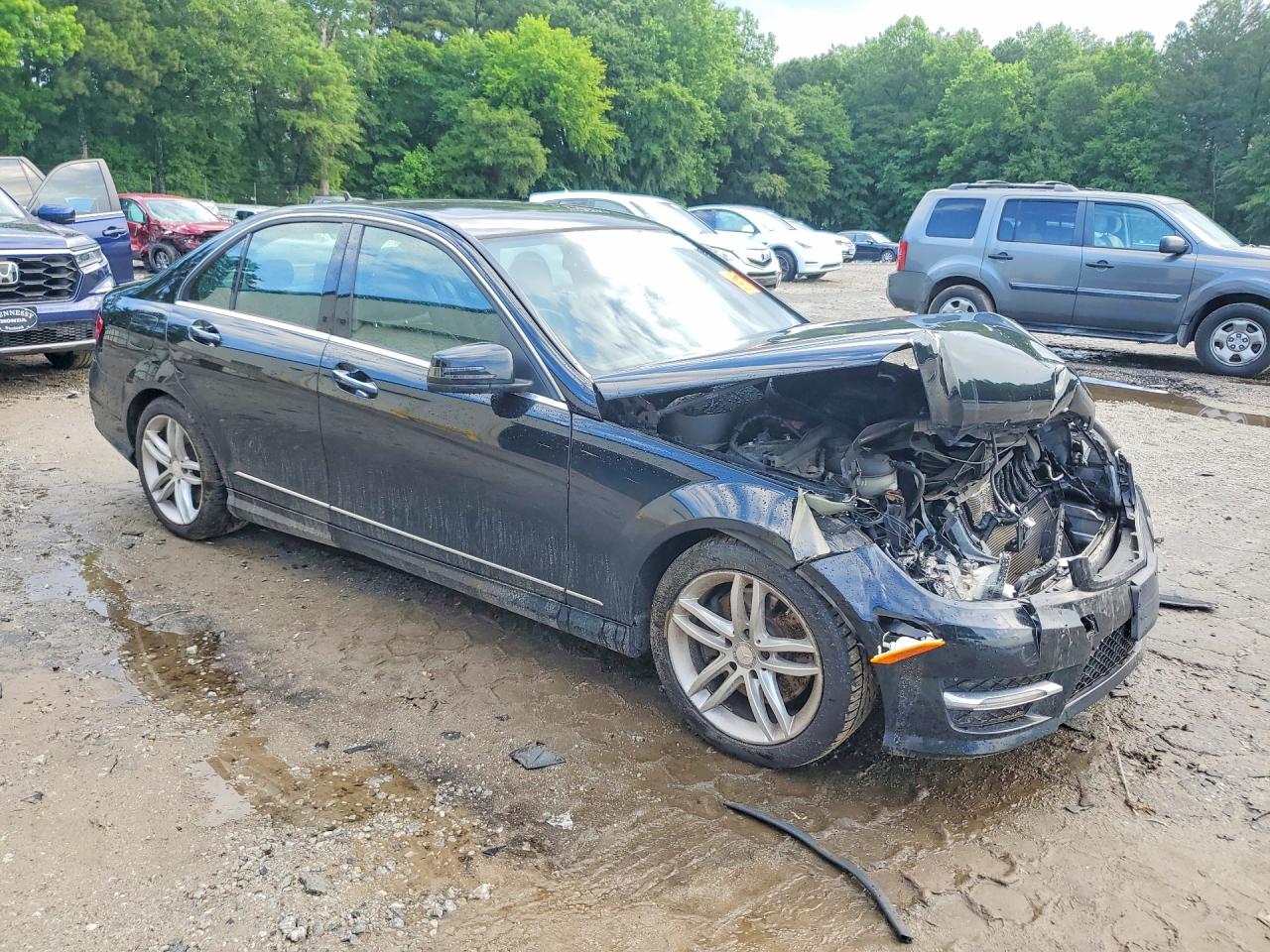 2014 Mercedes-benz C 300 4matic Black vin: WDDGF8AB1EG208078