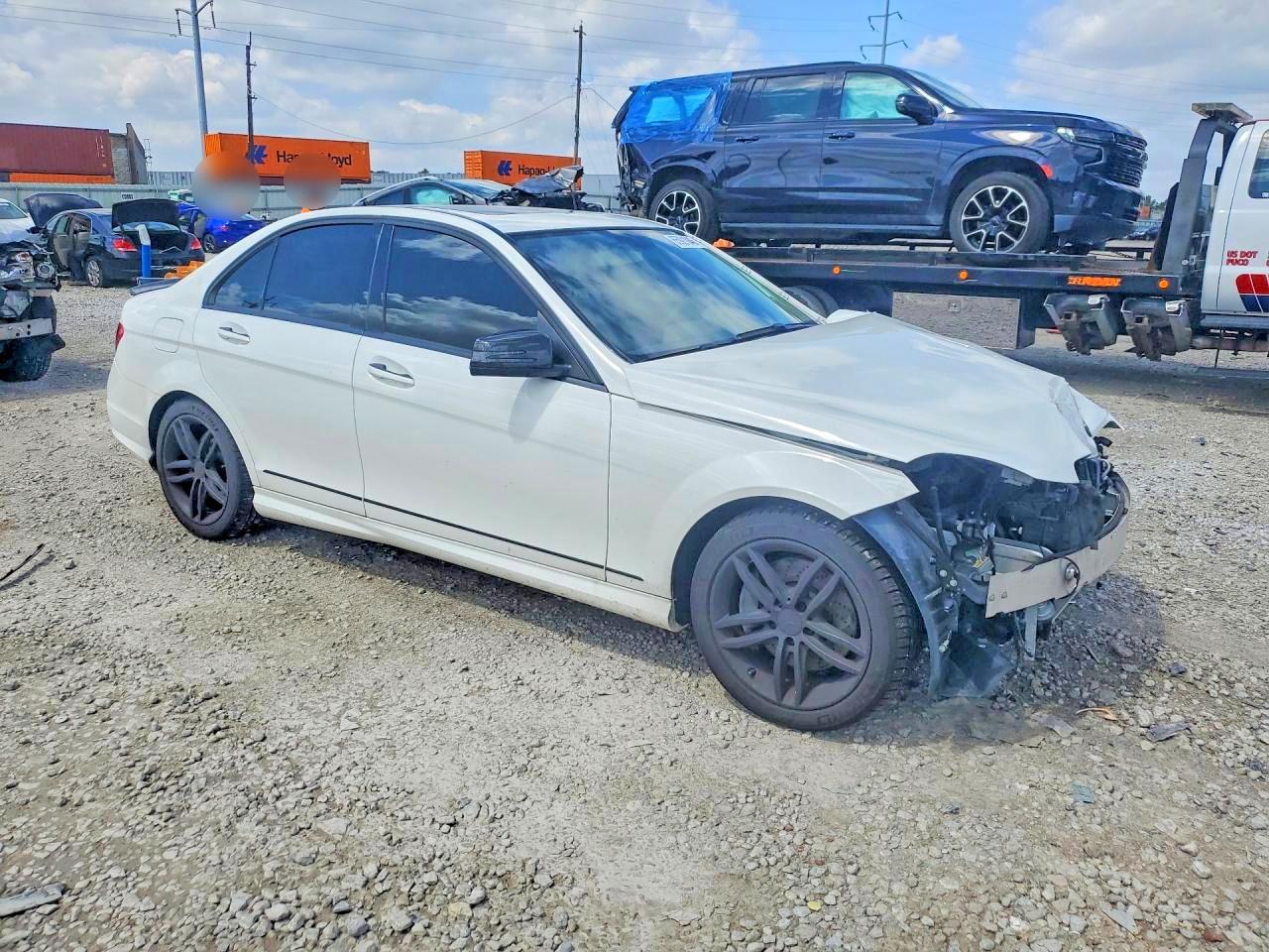 2014 Mercedes-benz C 300 4matic White vin: WDDGF8AB1EG236740