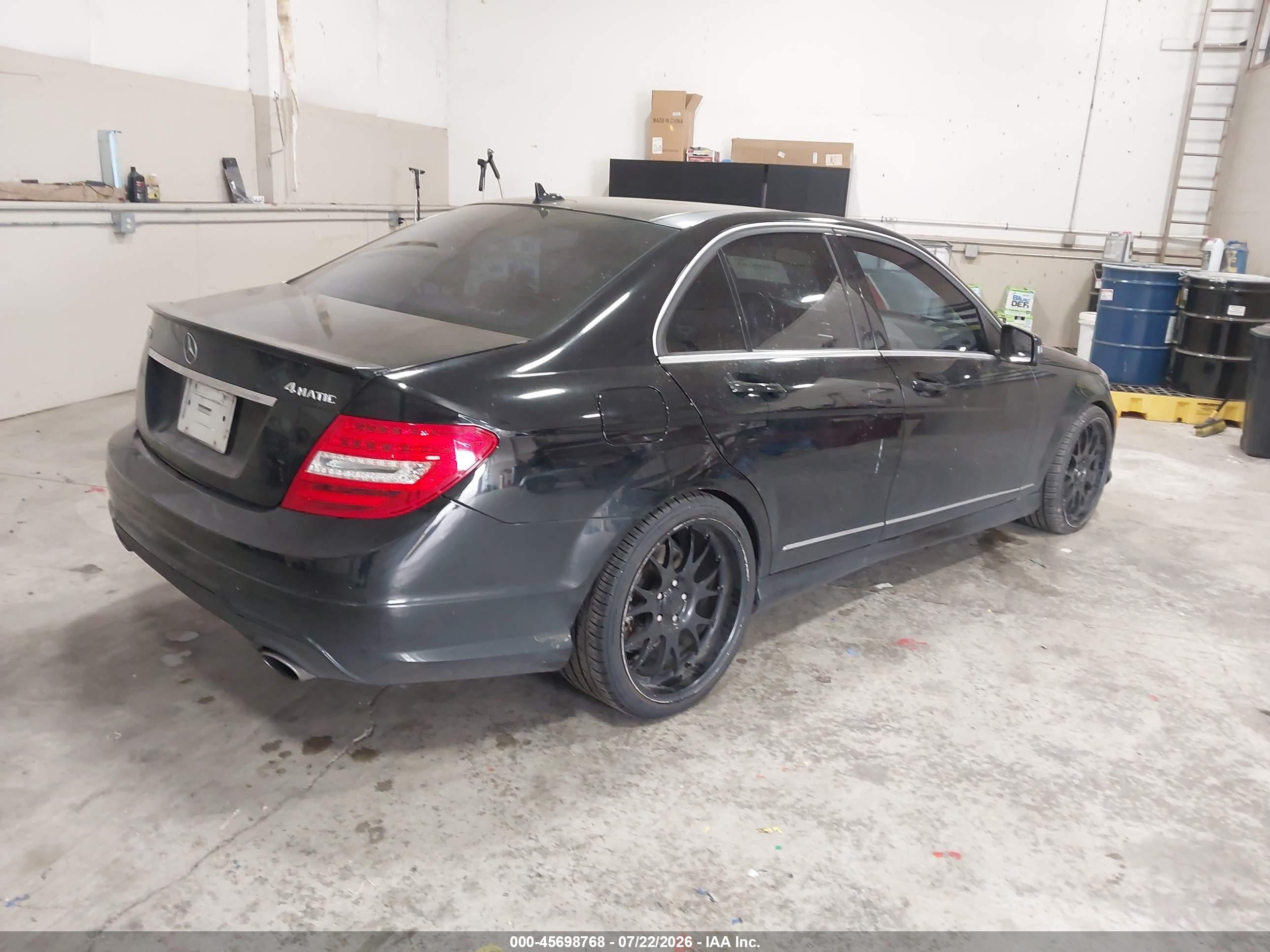 2013 Mercedes-benz C 300 Sport 4matic Black vin: WDDGF8AB2DR244302