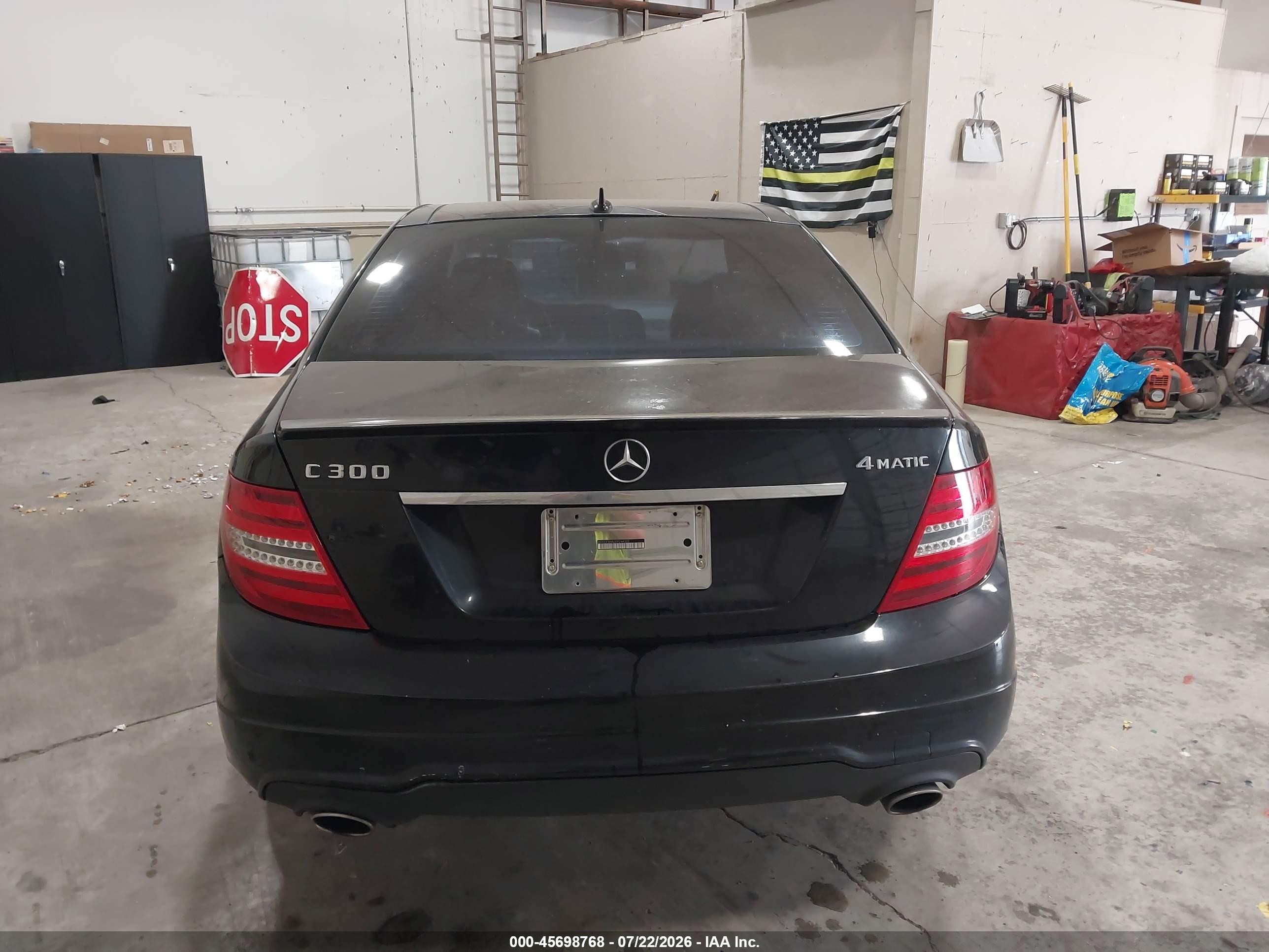 2013 Mercedes-benz C 300 Sport 4matic Black vin: WDDGF8AB2DR244302