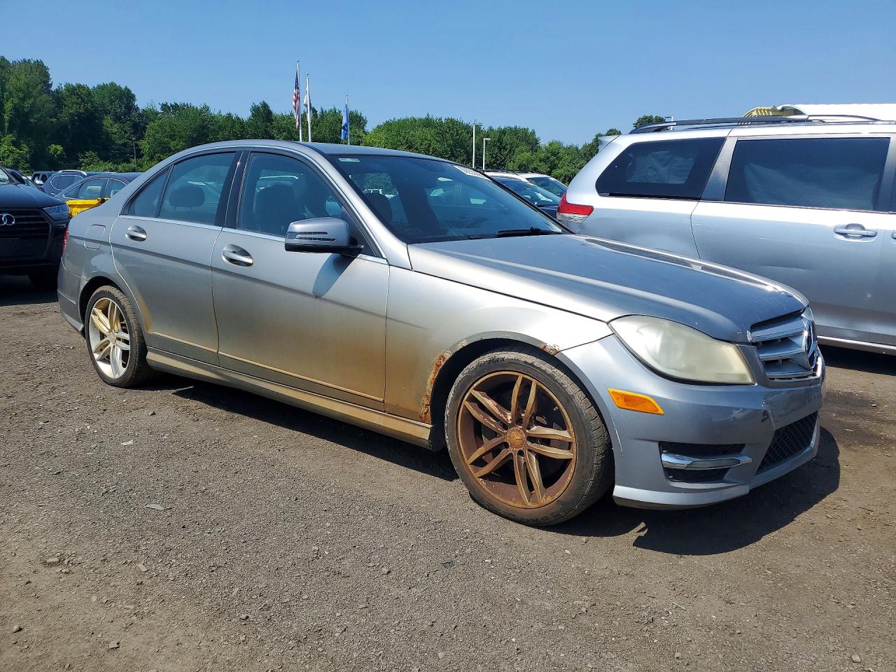 2014 Mercedes-benz C 300 4matic Silver vin: WDDGF8AB2EA949861