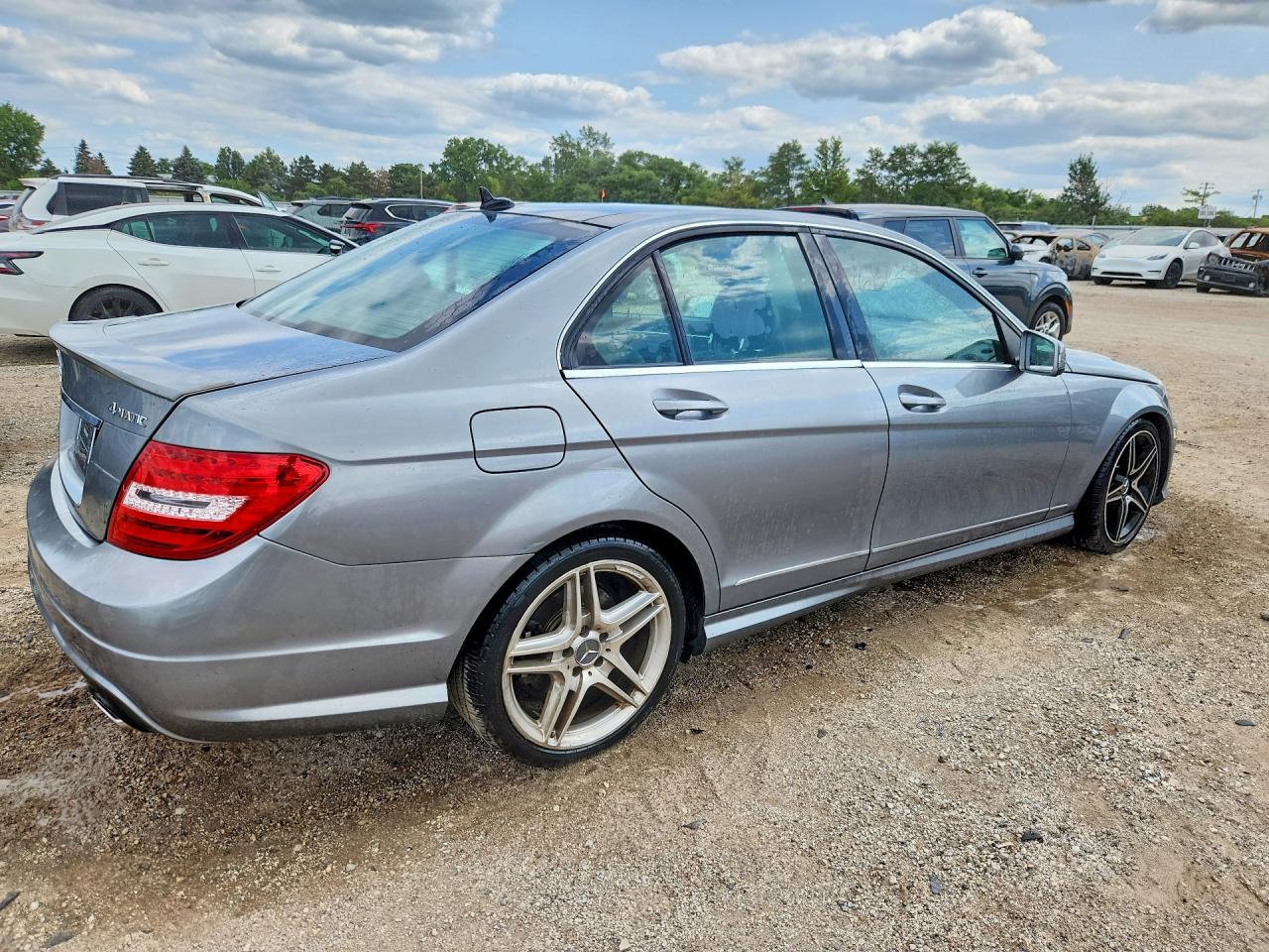 2014 Mercedes-benz C 300 4matic Silver vin: WDDGF8AB2EG209899