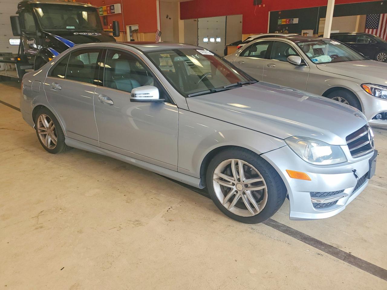 2014 Mercedes-benz C 300 4matic Silver vin: WDDGF8AB2ER307335
