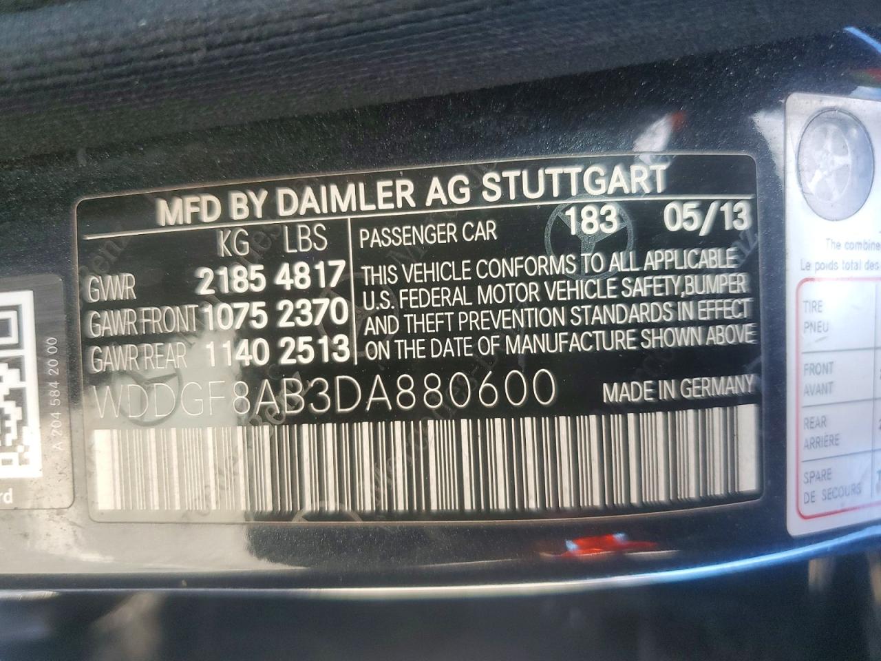 2013 Mercedes-benz C 300 4matic Угольный vin: WDDGF8AB3DA880600