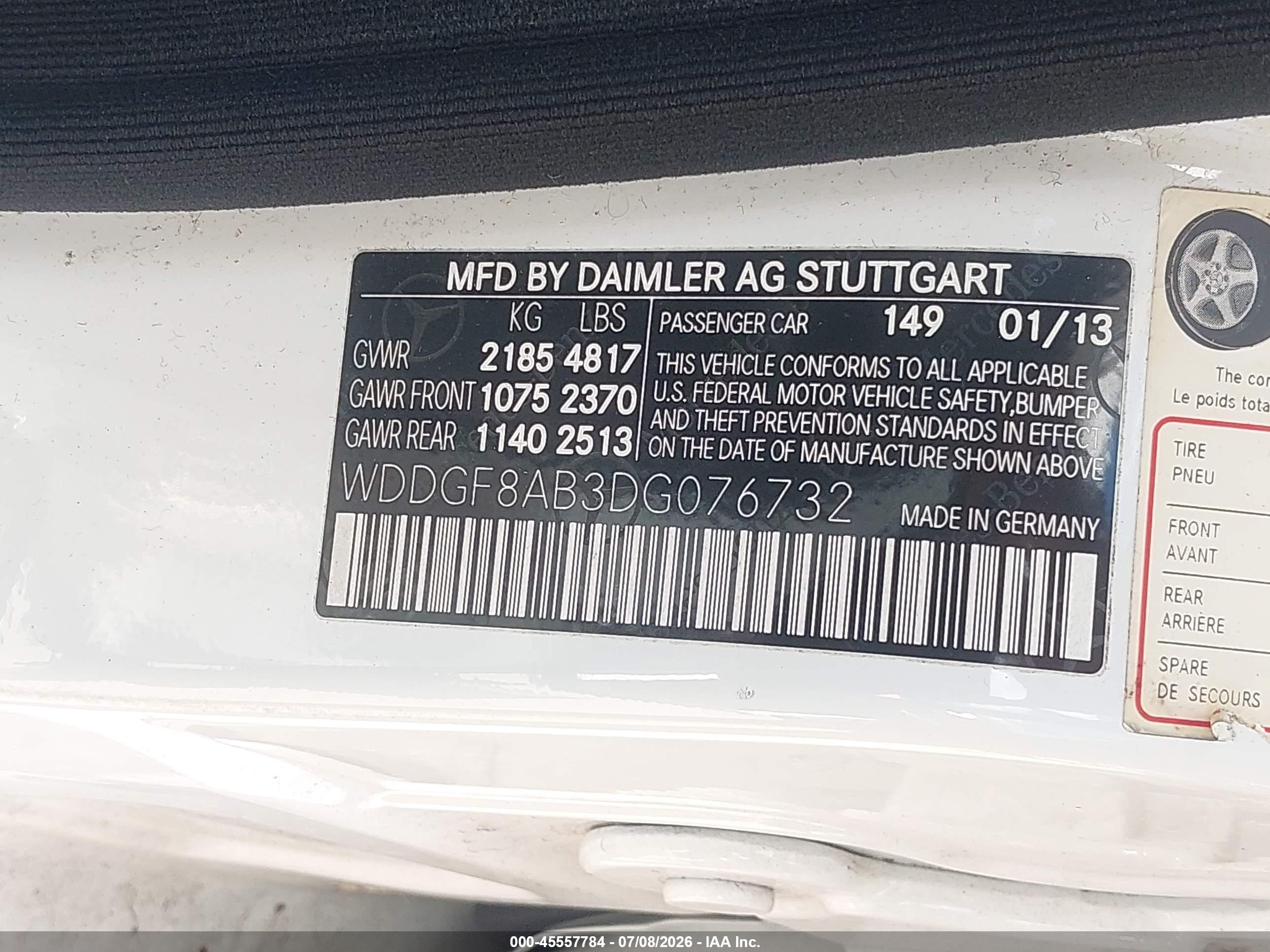 2013 Mercedes-benz C 300 Sport 4matic White vin: WDDGF8AB3DG076732