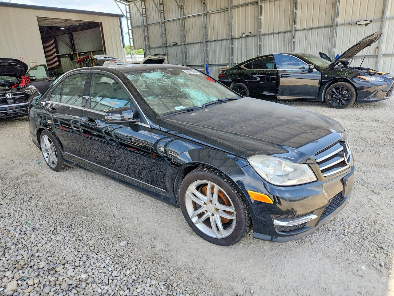 2014 Mercedes-benz C 300 4matic Black vin: WDDGF8AB3ER312818