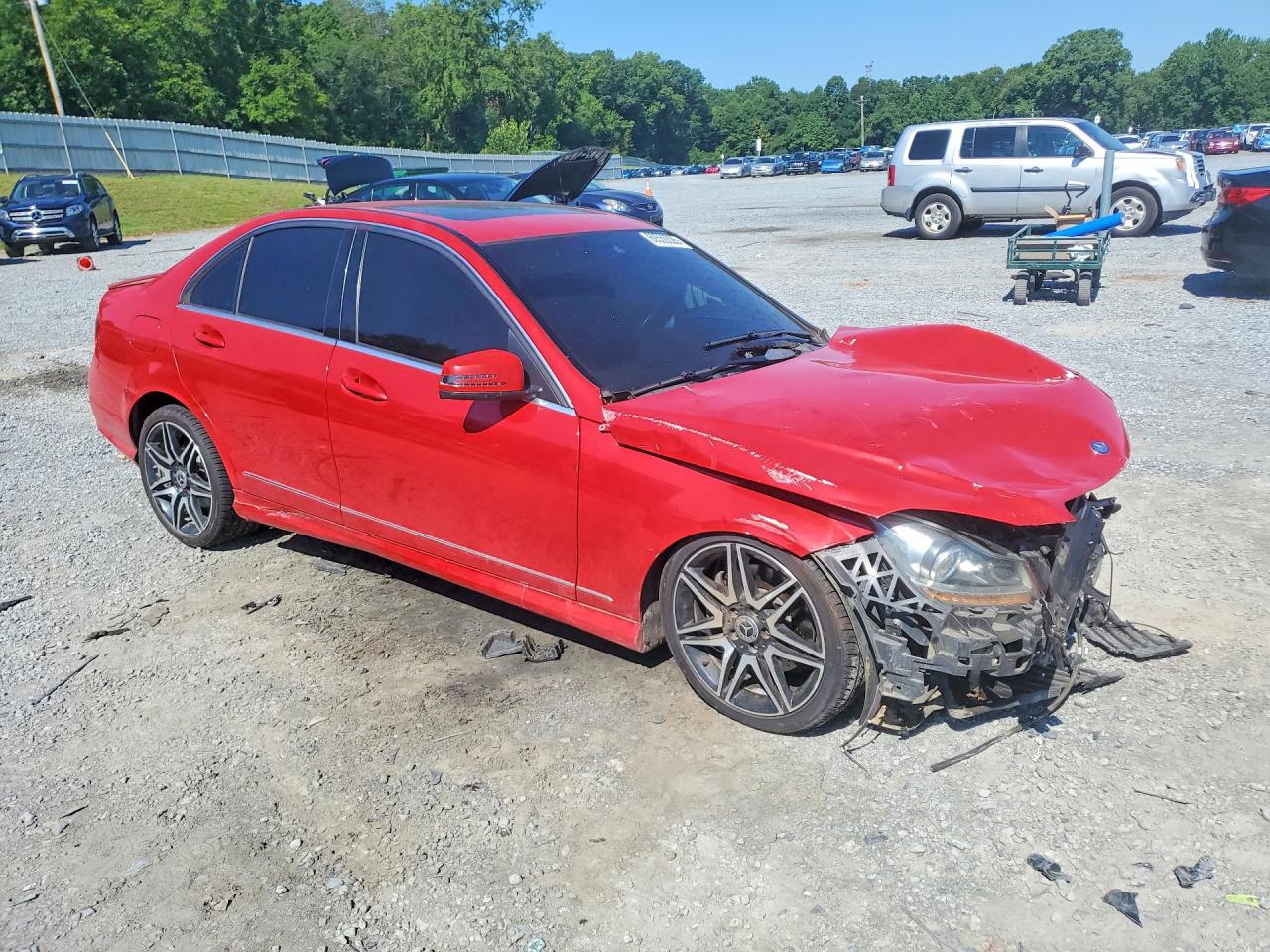 2013 Mercedes-benz C 300 4matic Red vin: WDDGF8AB4DA776391