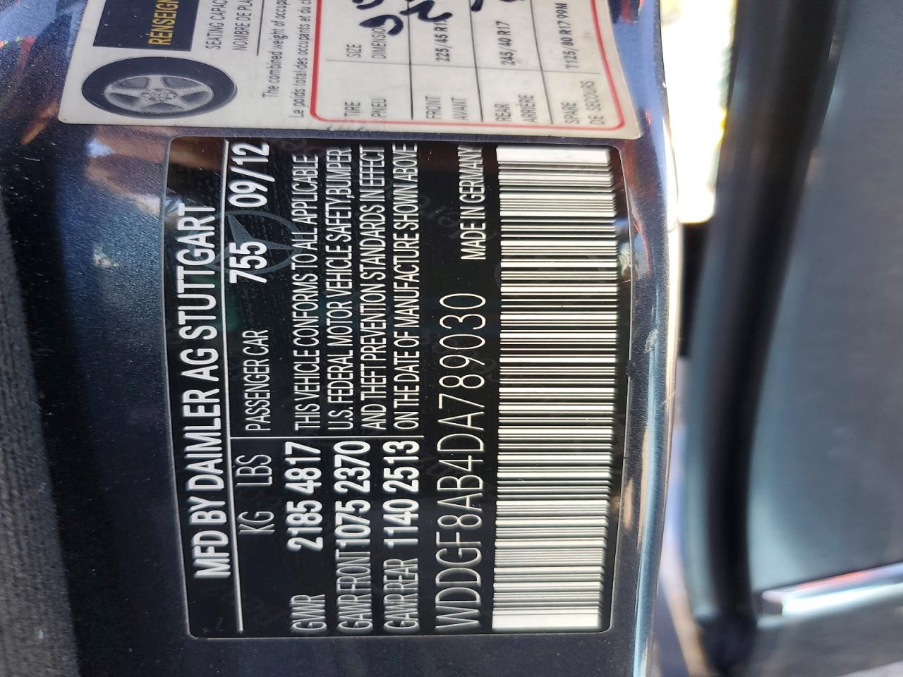 2013 Mercedes Benz 300 Gray vin: WDDGF8AB4DA789030