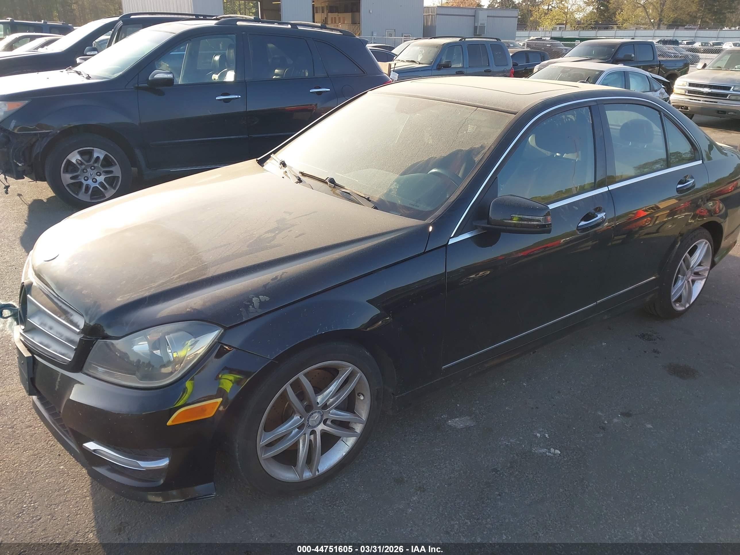 2013 Mercedes-benz C 300 Sport 4matic Black vin: WDDGF8AB4DR246780