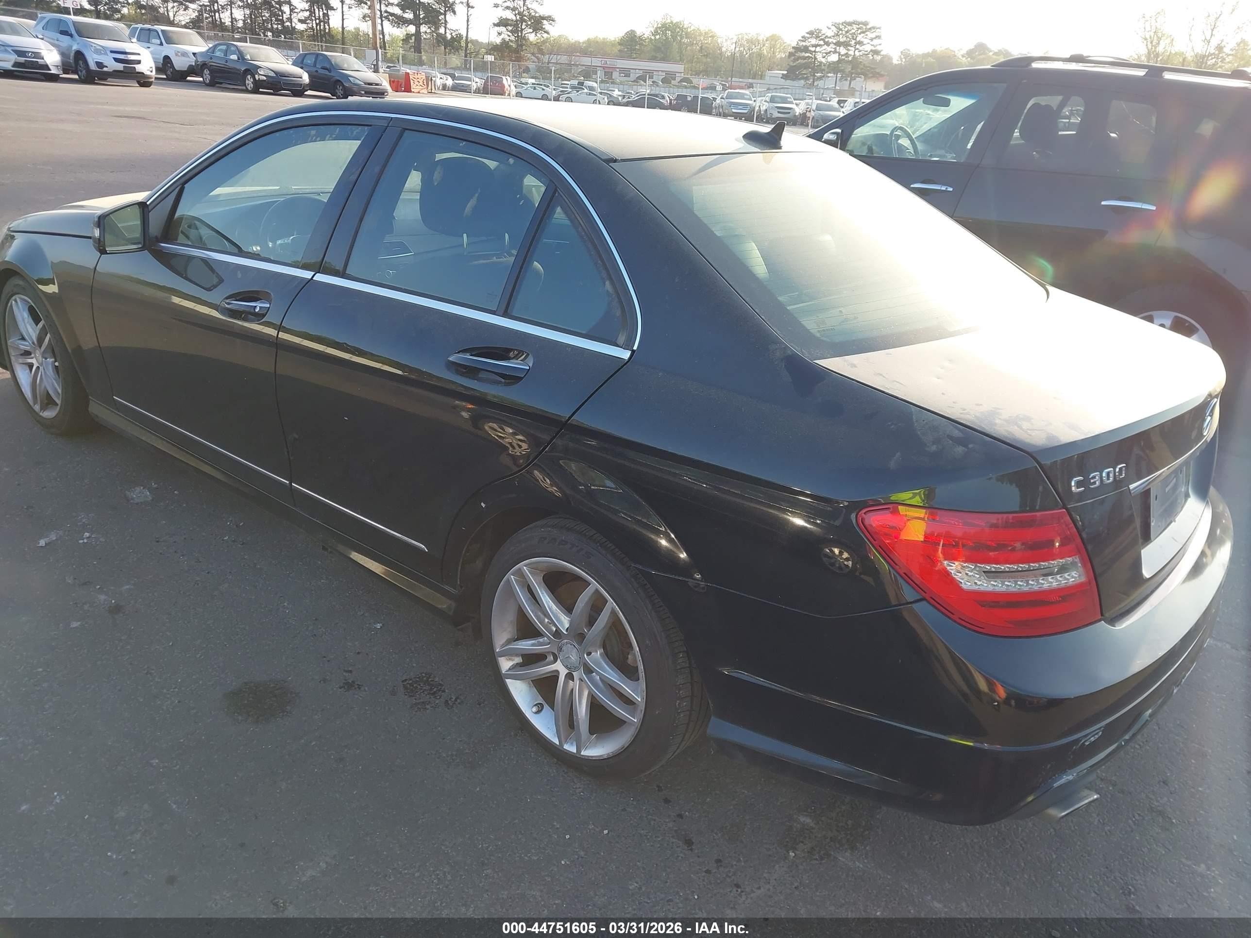 2013 Mercedes-benz C 300 Sport 4matic Black vin: WDDGF8AB4DR246780
