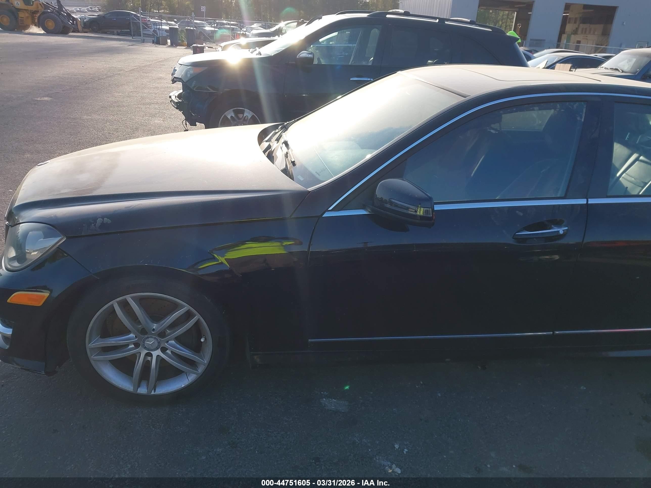 2013 Mercedes-benz C 300 Sport 4matic Black vin: WDDGF8AB4DR246780