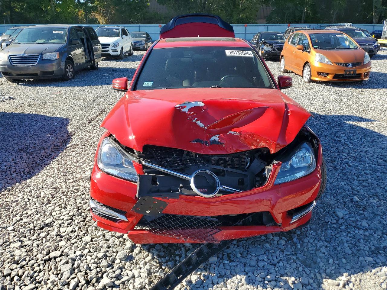 2013 Mercedes-benz C 300 4matic Red vin: WDDGF8AB4DR266642