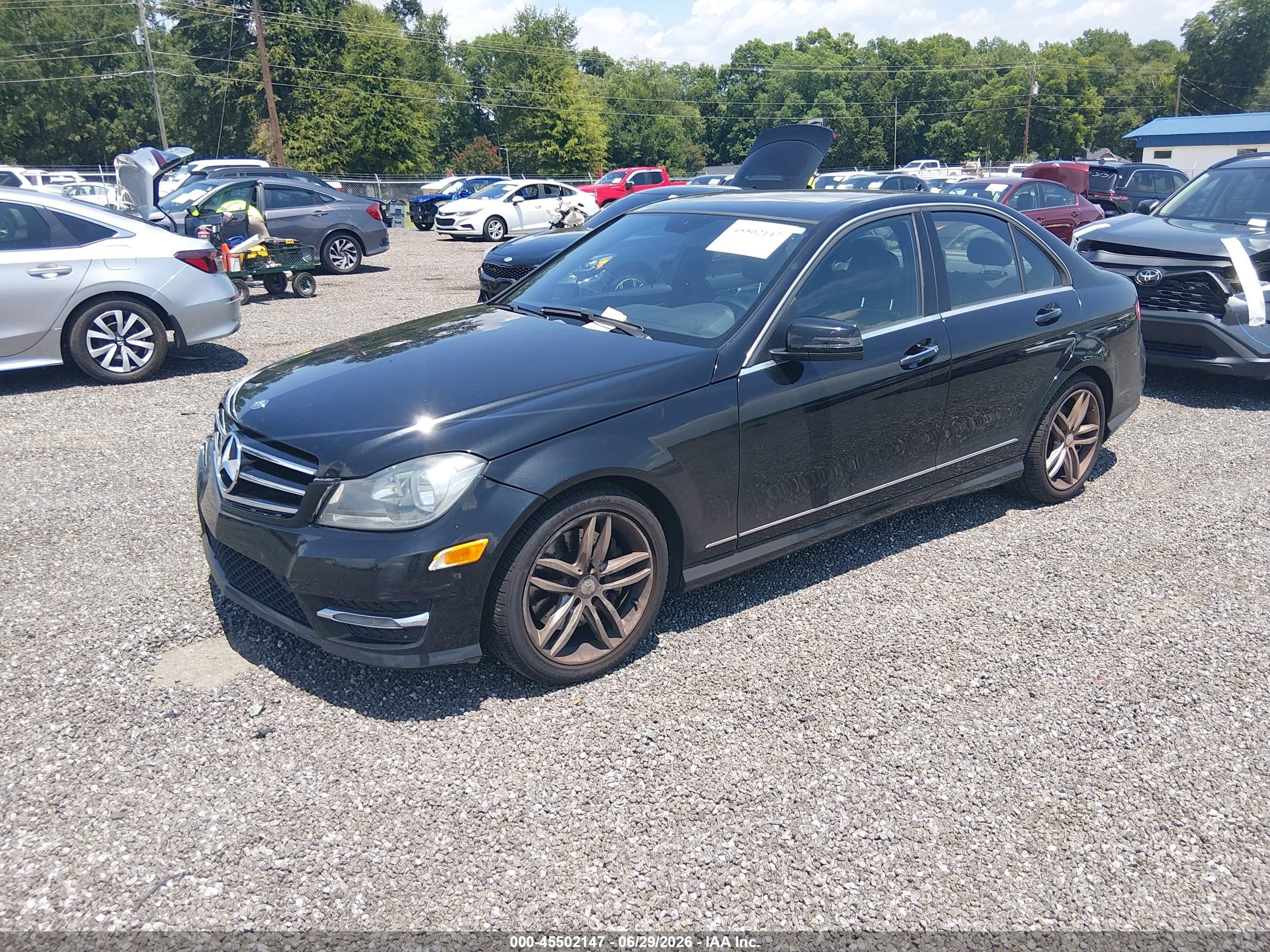2014 Mercedes-benz C 300 Sport 4matic Black vin: WDDGF8AB4EA953247