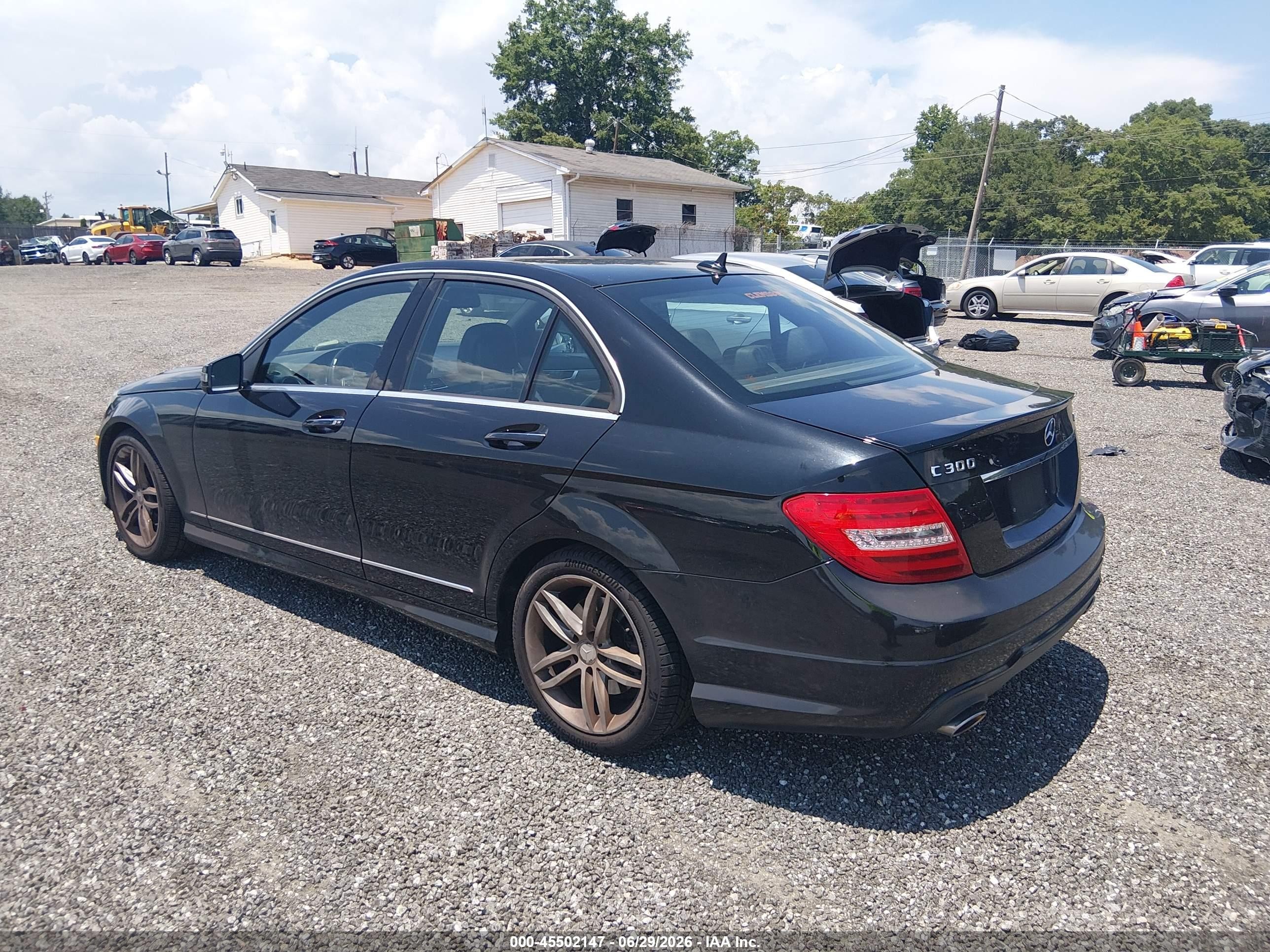 2014 Mercedes-benz C 300 Sport 4matic Black vin: WDDGF8AB4EA953247