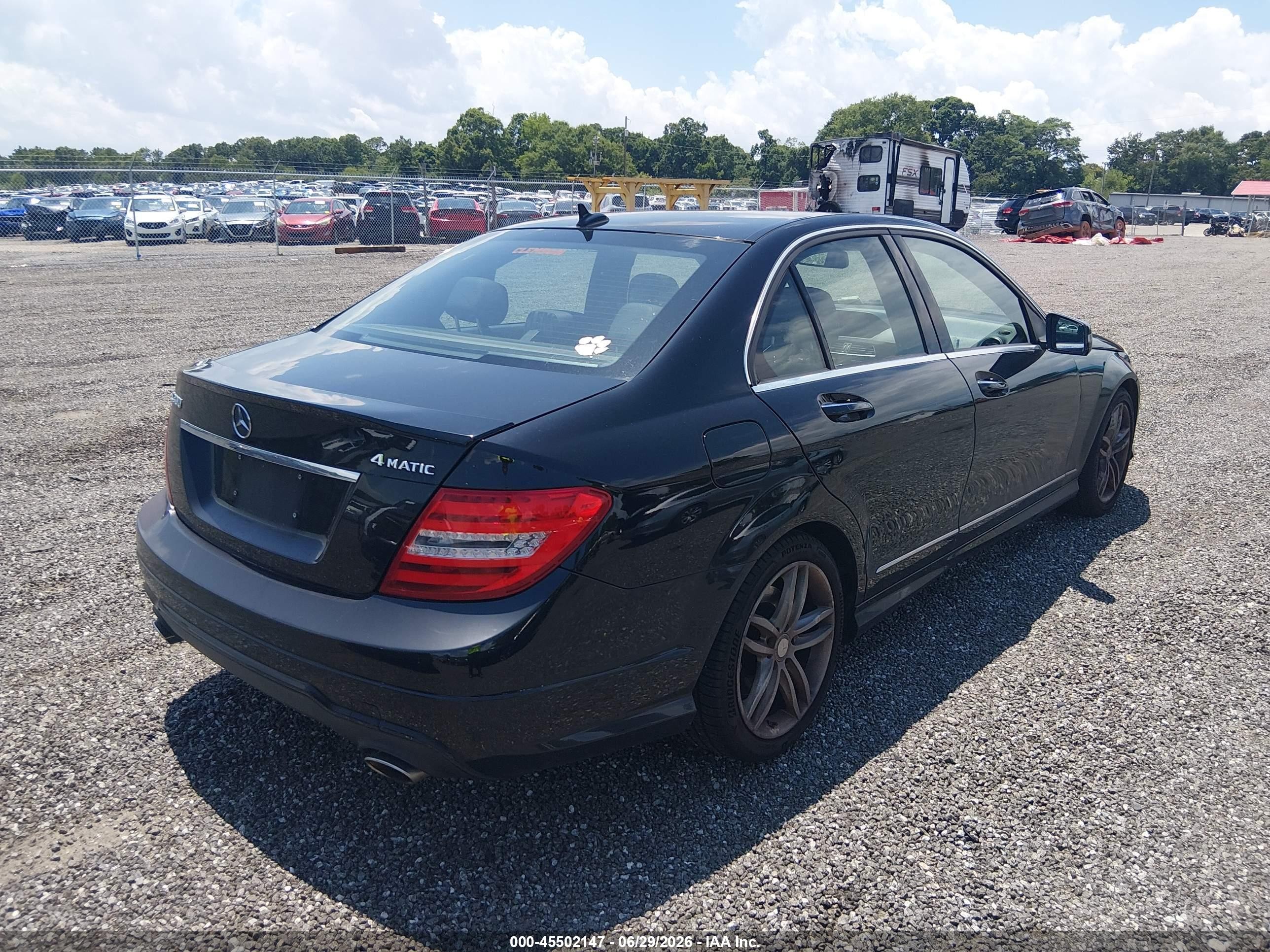2014 Mercedes-benz C 300 Sport 4matic Black vin: WDDGF8AB4EA953247