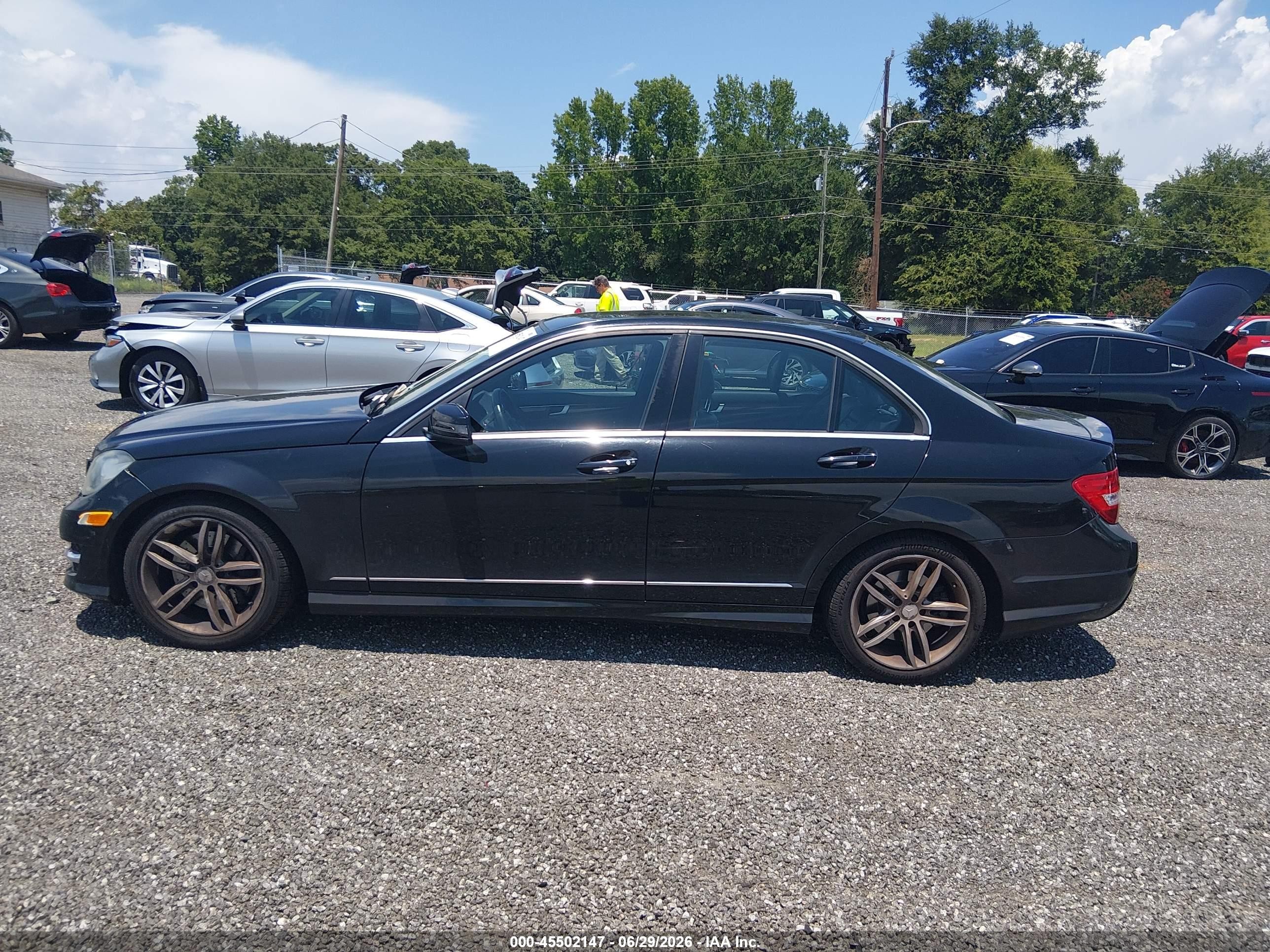 2014 Mercedes-benz C 300 Sport 4matic Black vin: WDDGF8AB4EA953247