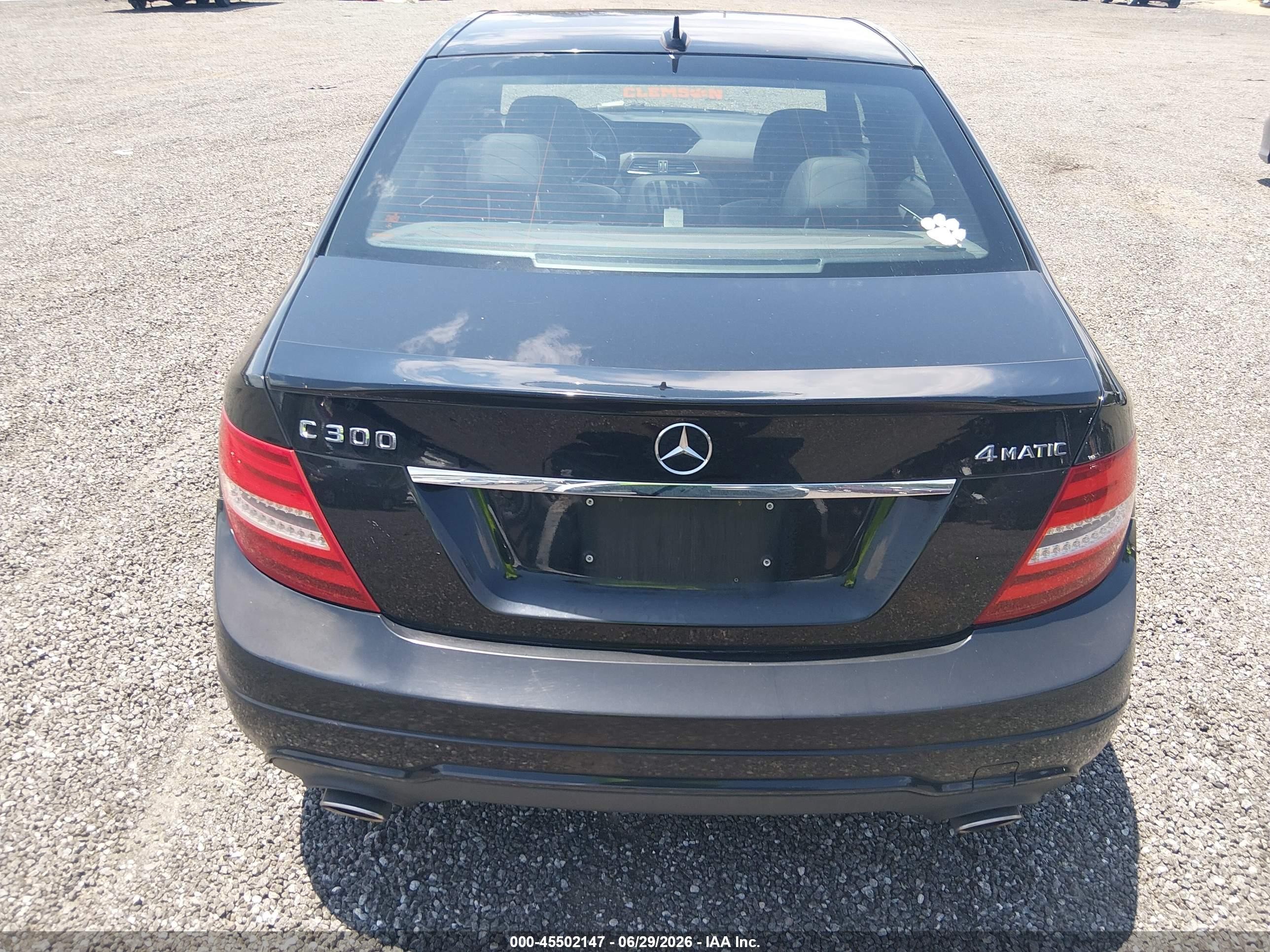 2014 Mercedes-benz C 300 Sport 4matic Black vin: WDDGF8AB4EA953247