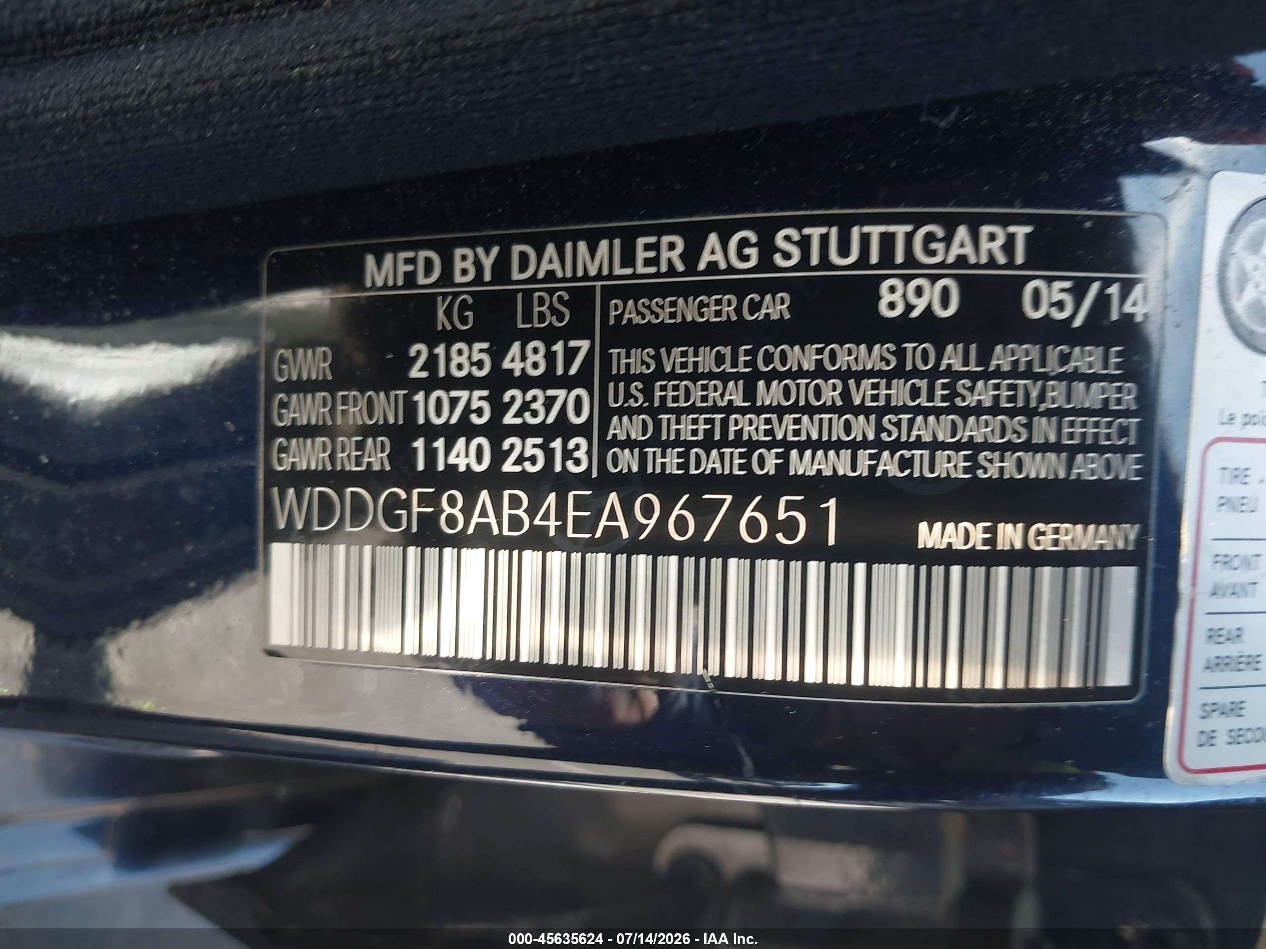 2014 Mercedes-benz C 300 Sport 4matic Dark Blue vin: WDDGF8AB4EA967651