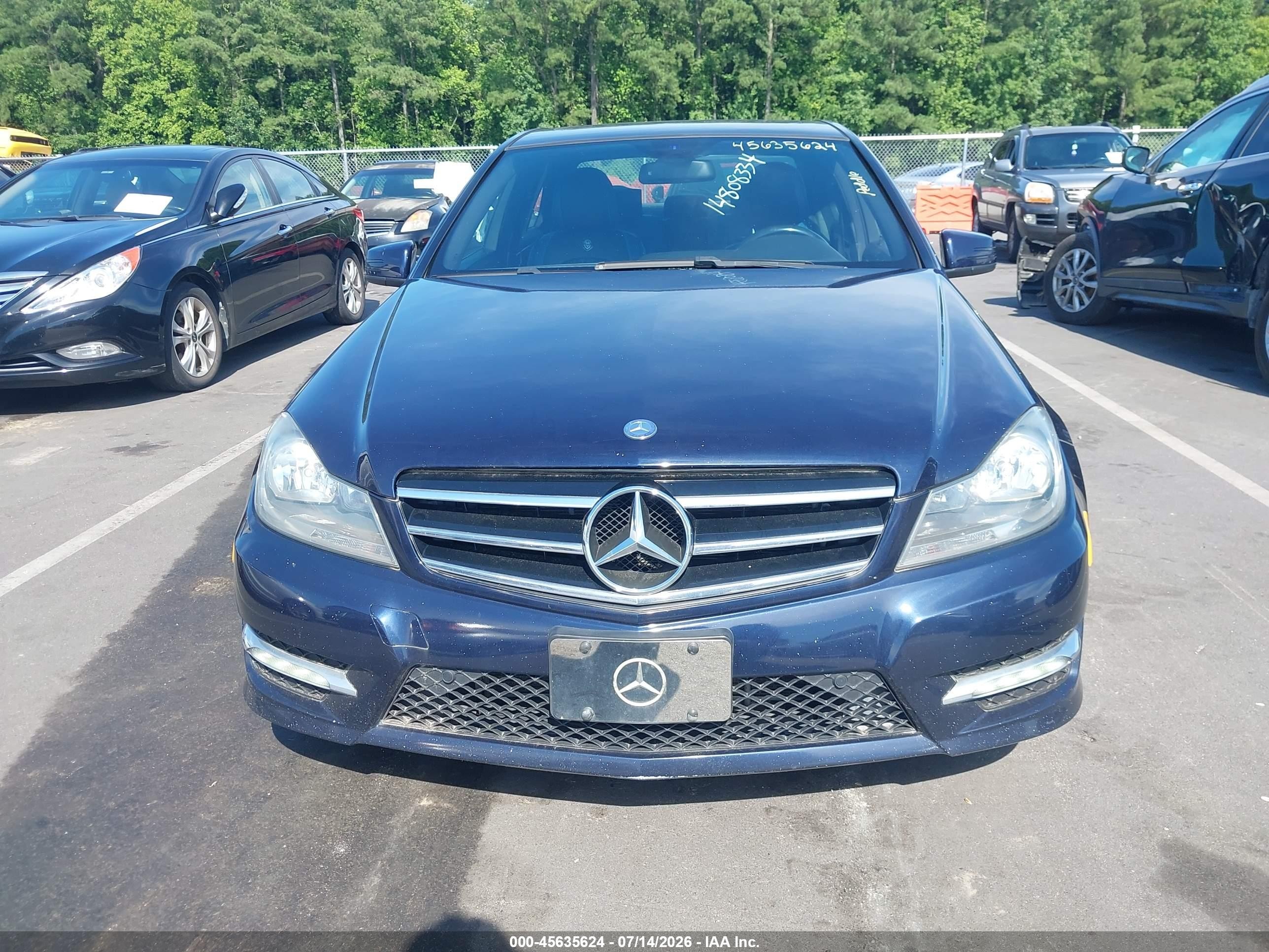 2014 Mercedes-benz C 300 Sport 4matic Dark Blue vin: WDDGF8AB4EA967651