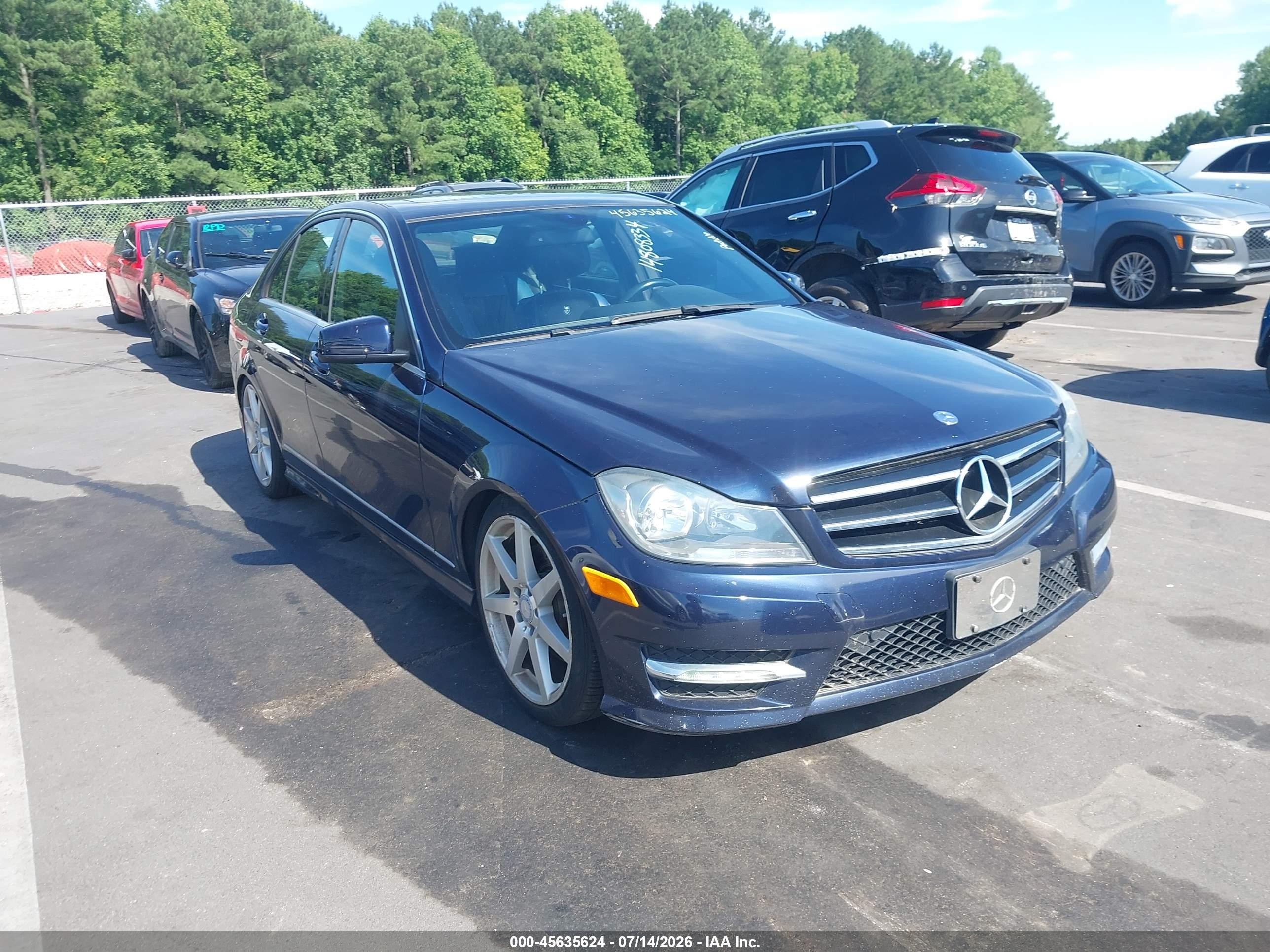 2014 Mercedes-benz C 300 Sport 4matic Dark Blue vin: WDDGF8AB4EA967651
