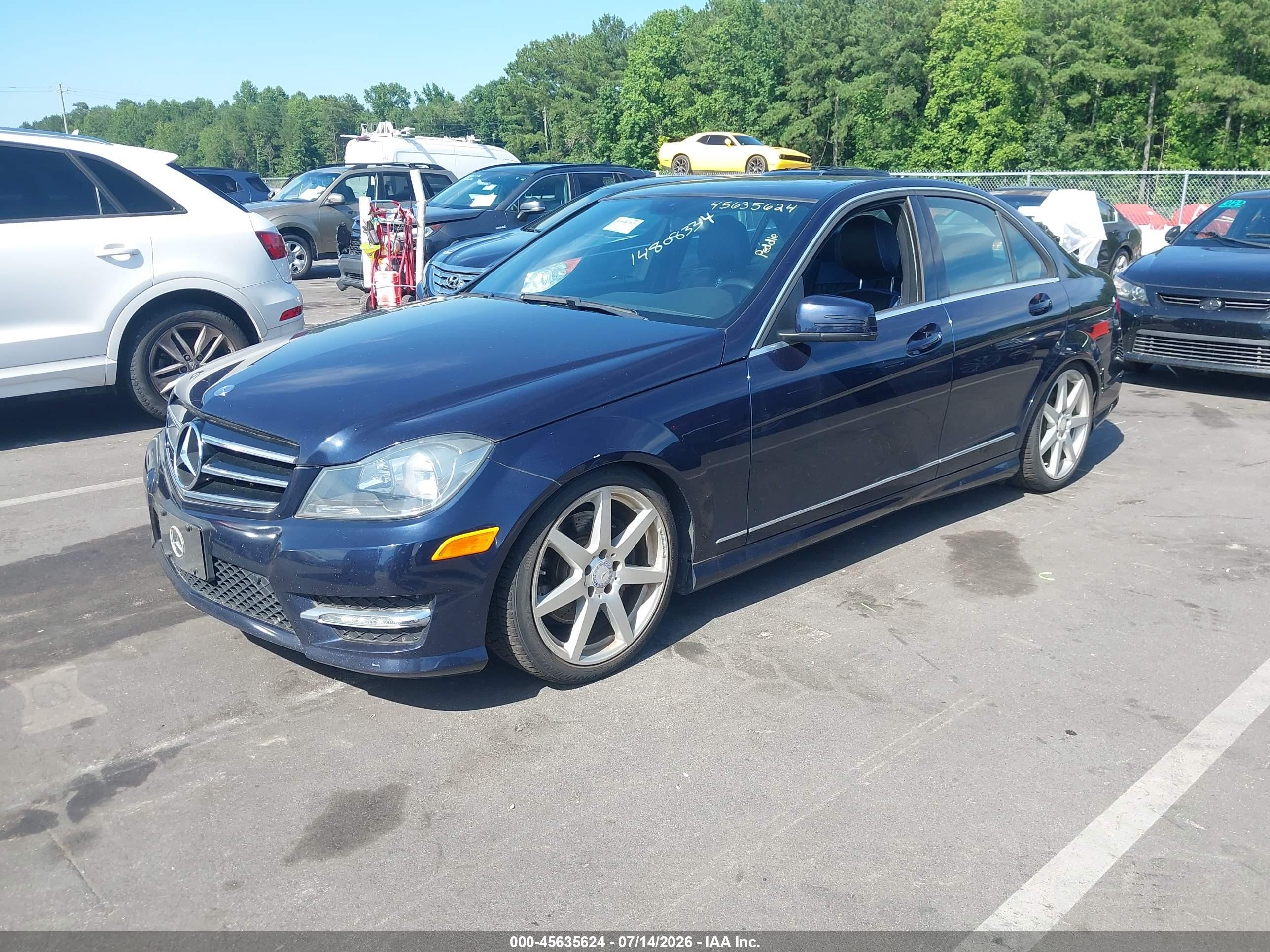 2014 Mercedes-benz C 300 Sport 4matic Dark Blue vin: WDDGF8AB4EA967651