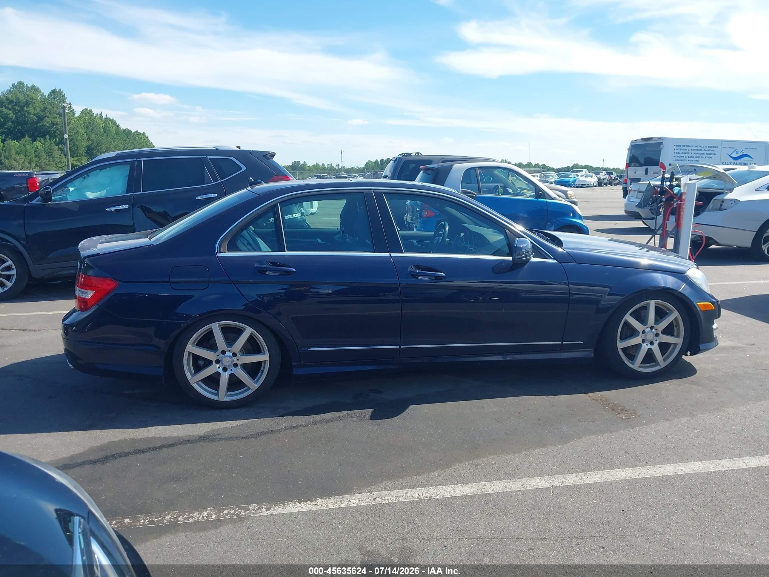 2014 Mercedes-benz C 300 Sport 4matic Dark Blue vin: WDDGF8AB4EA967651