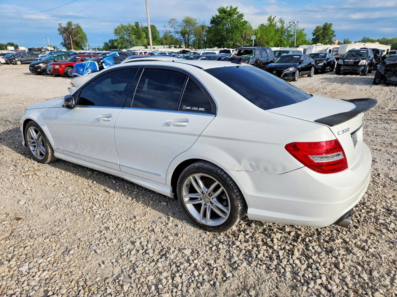 2013 Mercedes-benz C 300 4matic White vin: WDDGF8AB5DR245041