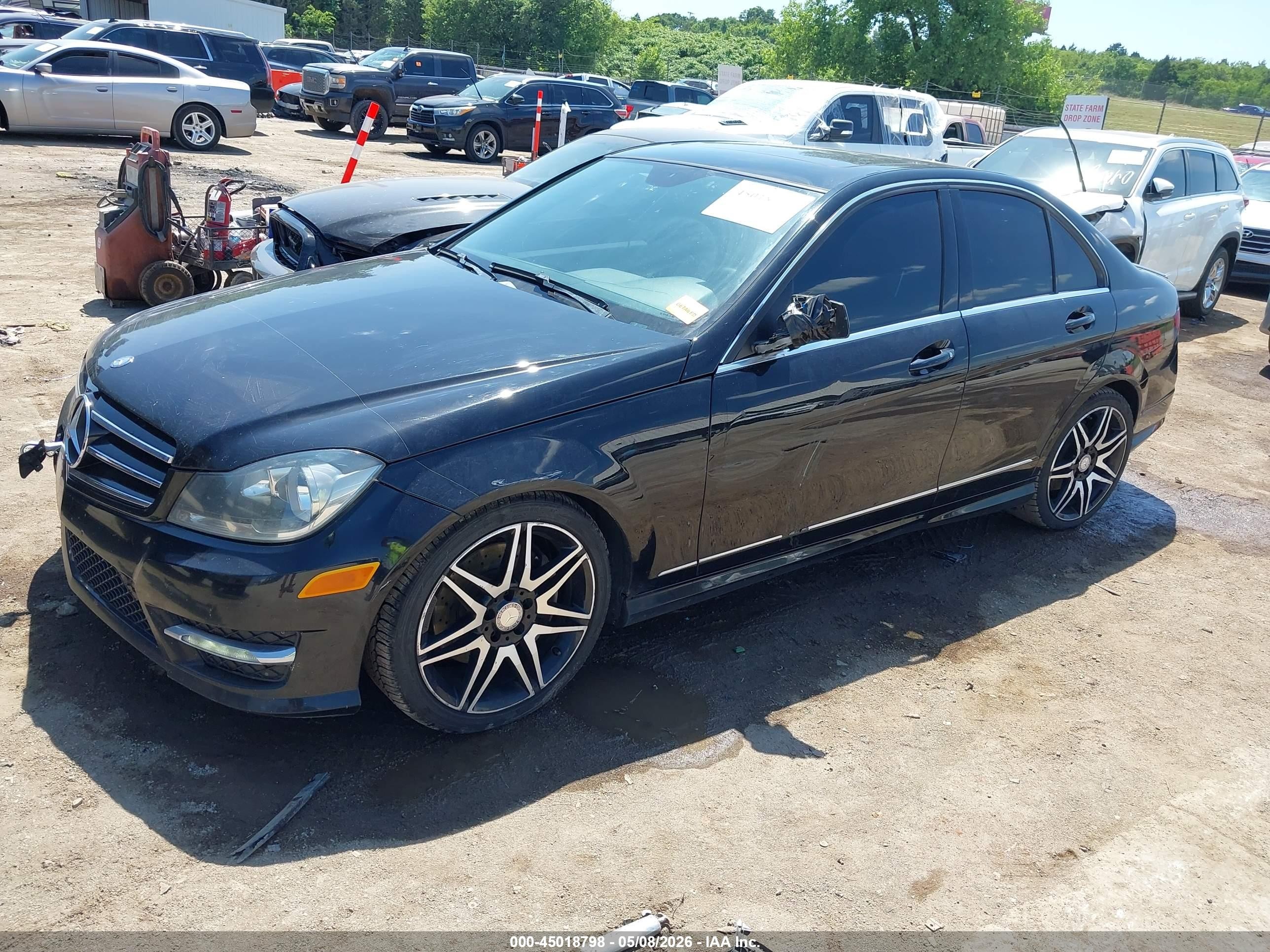 2013 Mercedes-benz C 300 Sport 4matic Black vin: WDDGF8AB5DR288651