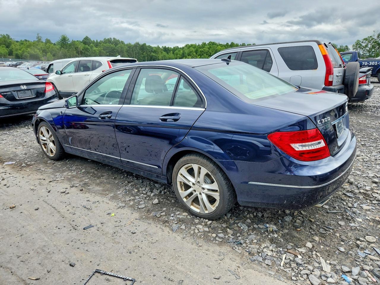 2014 Mercedes-benz C 300 4matic Blue vin: WDDGF8AB5EG180978