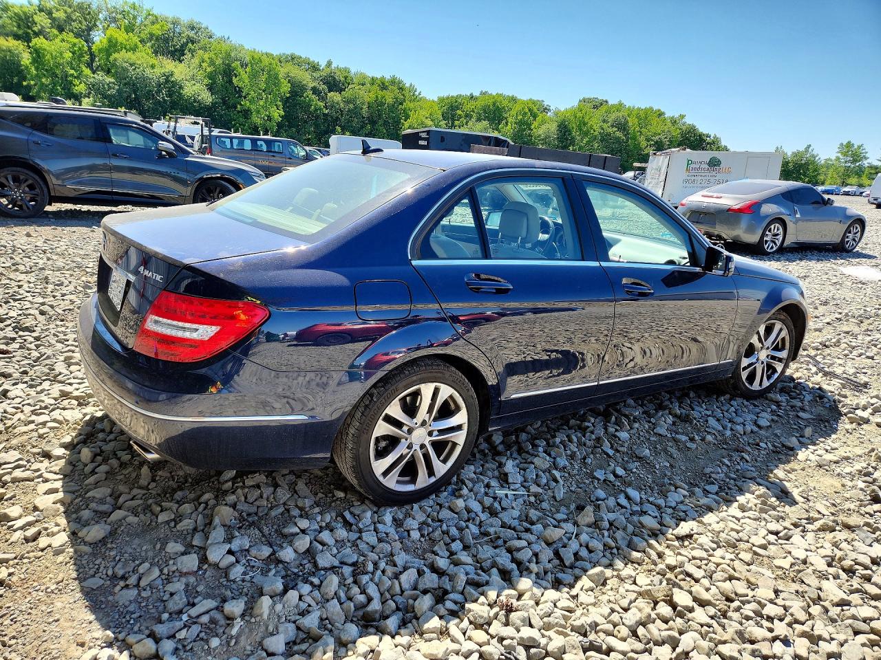 2014 Mercedes-benz C 300 4matic Blue vin: WDDGF8AB5ER303036