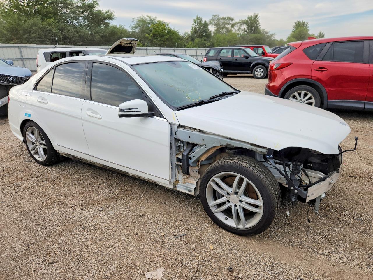 2014 Mercedes-benz C 300 4matic White vin: WDDGF8AB5ER304882