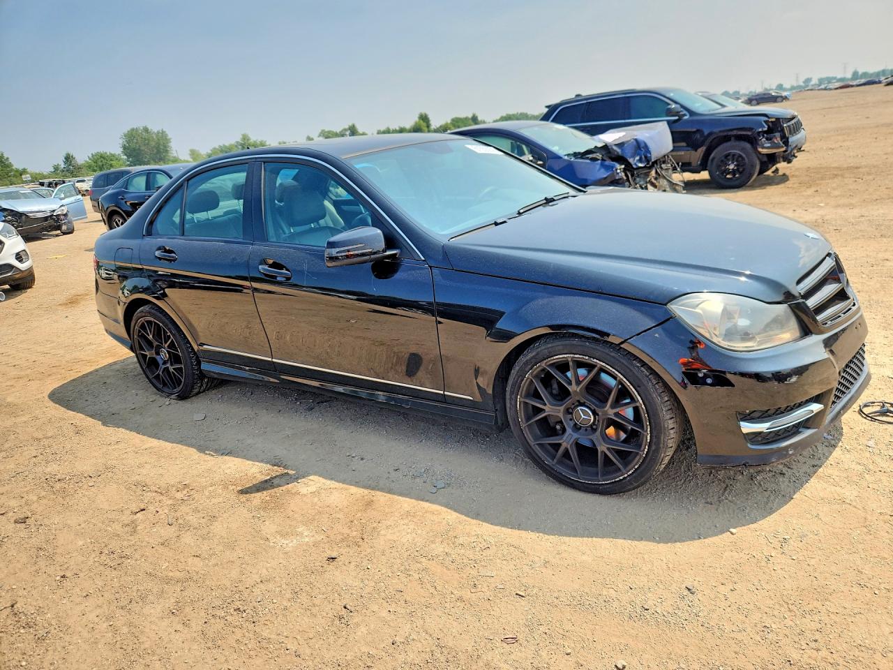2014 Mercedes-benz C 300 4matic Black vin: WDDGF8AB6EA921948