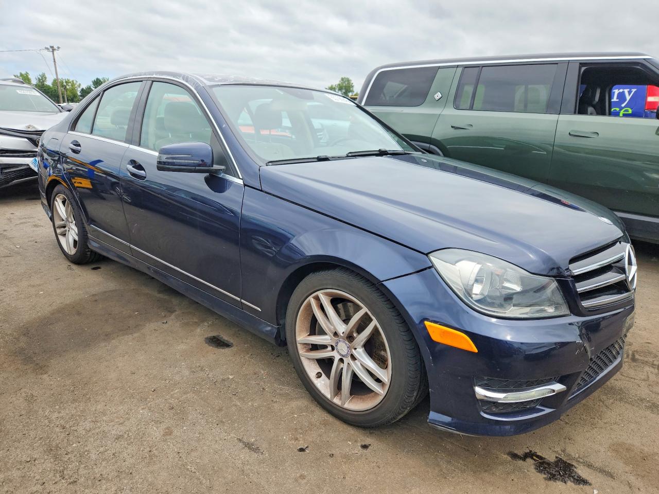 2014 Mercedes-benz C 300 4matic Blue vin: WDDGF8AB6ER322923