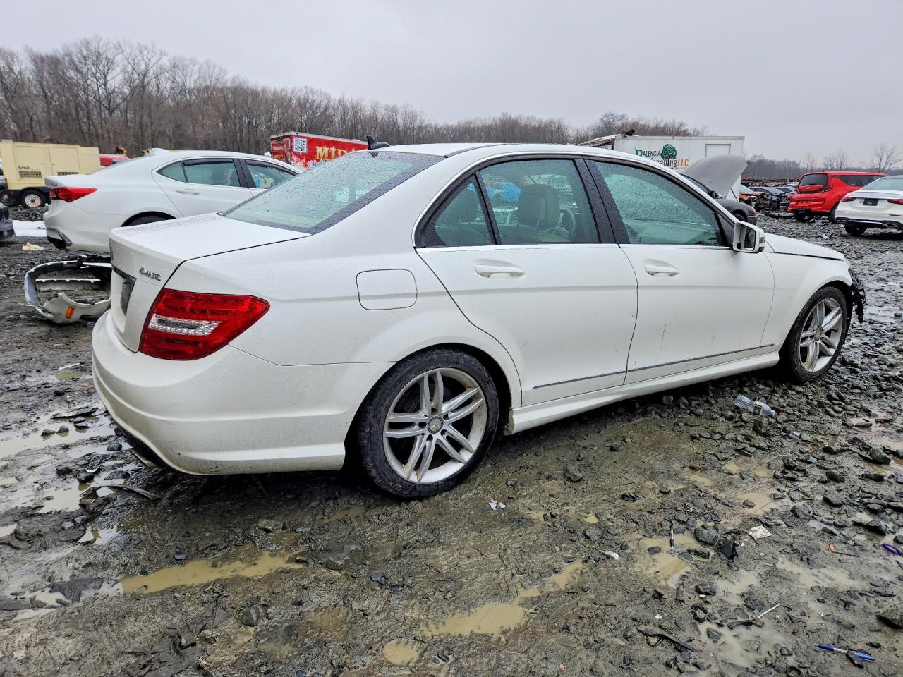 2014 Mercedes-benz C 300 4matic White vin: WDDGF8AB7EA956868