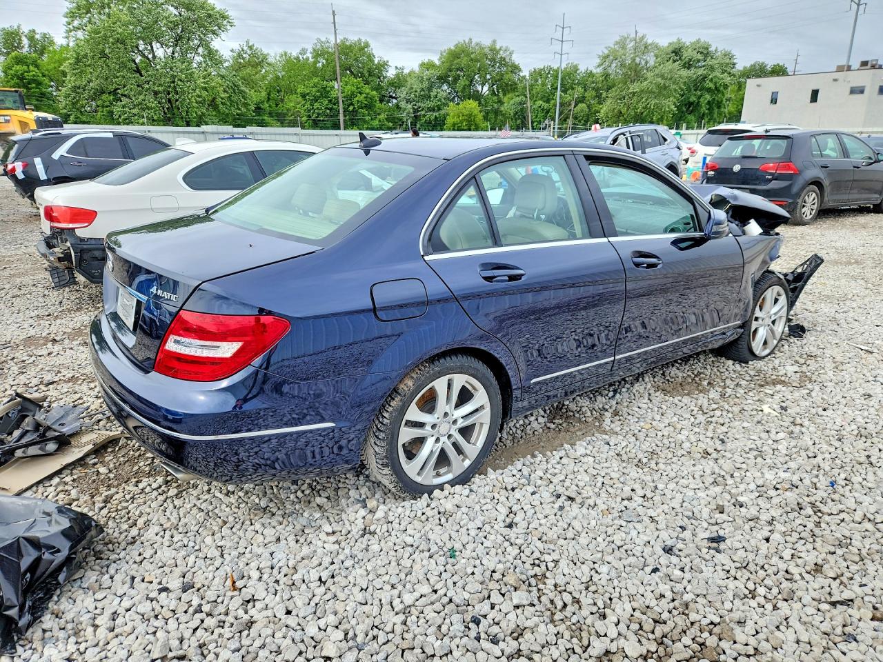 2014 Mercedes-benz C 300 4matic Blue vin: WDDGF8AB7EA957356