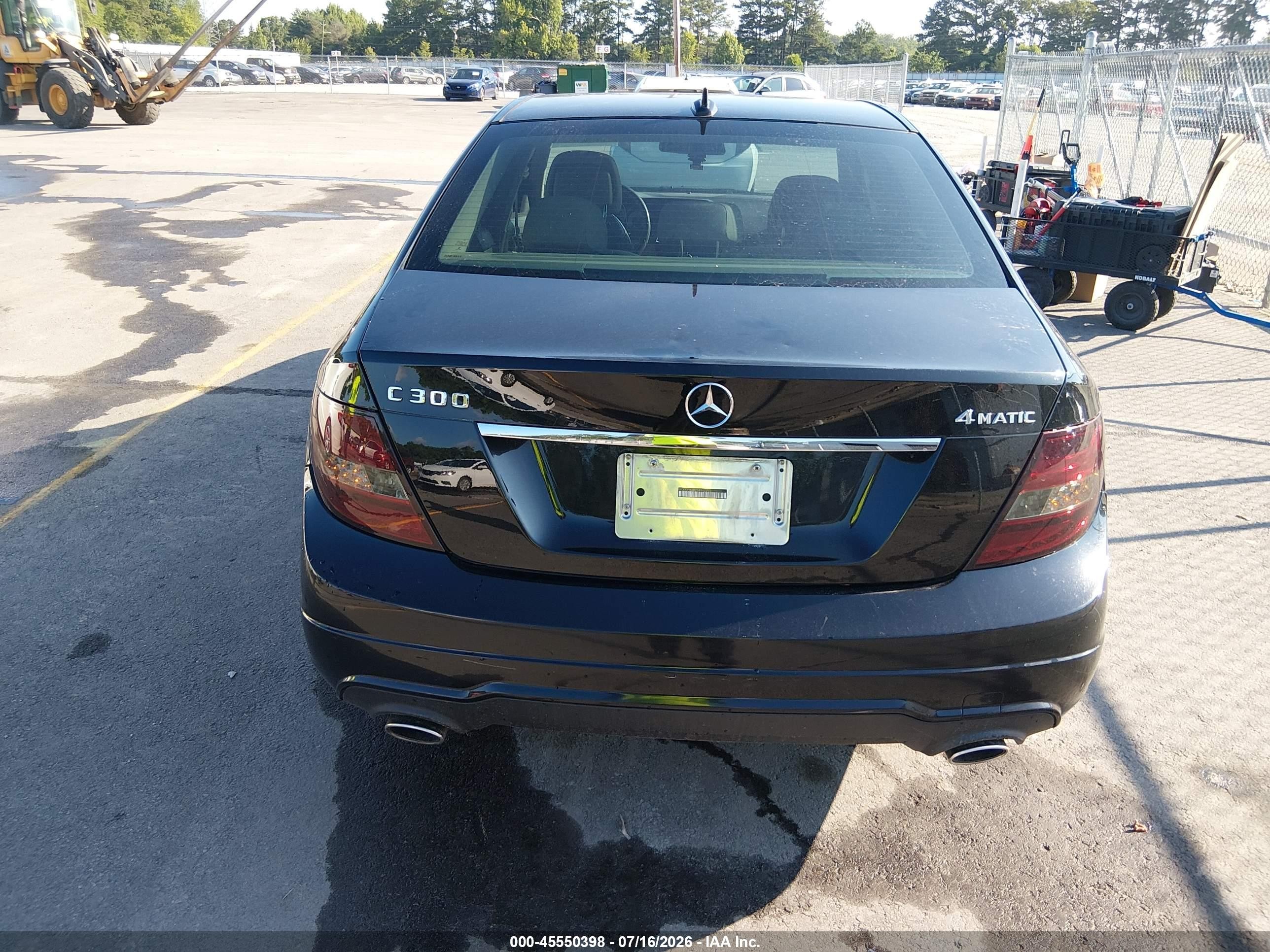 2014 Mercedes-benz C 300 Sport 4matic Черный vin: WDDGF8AB7EA962203