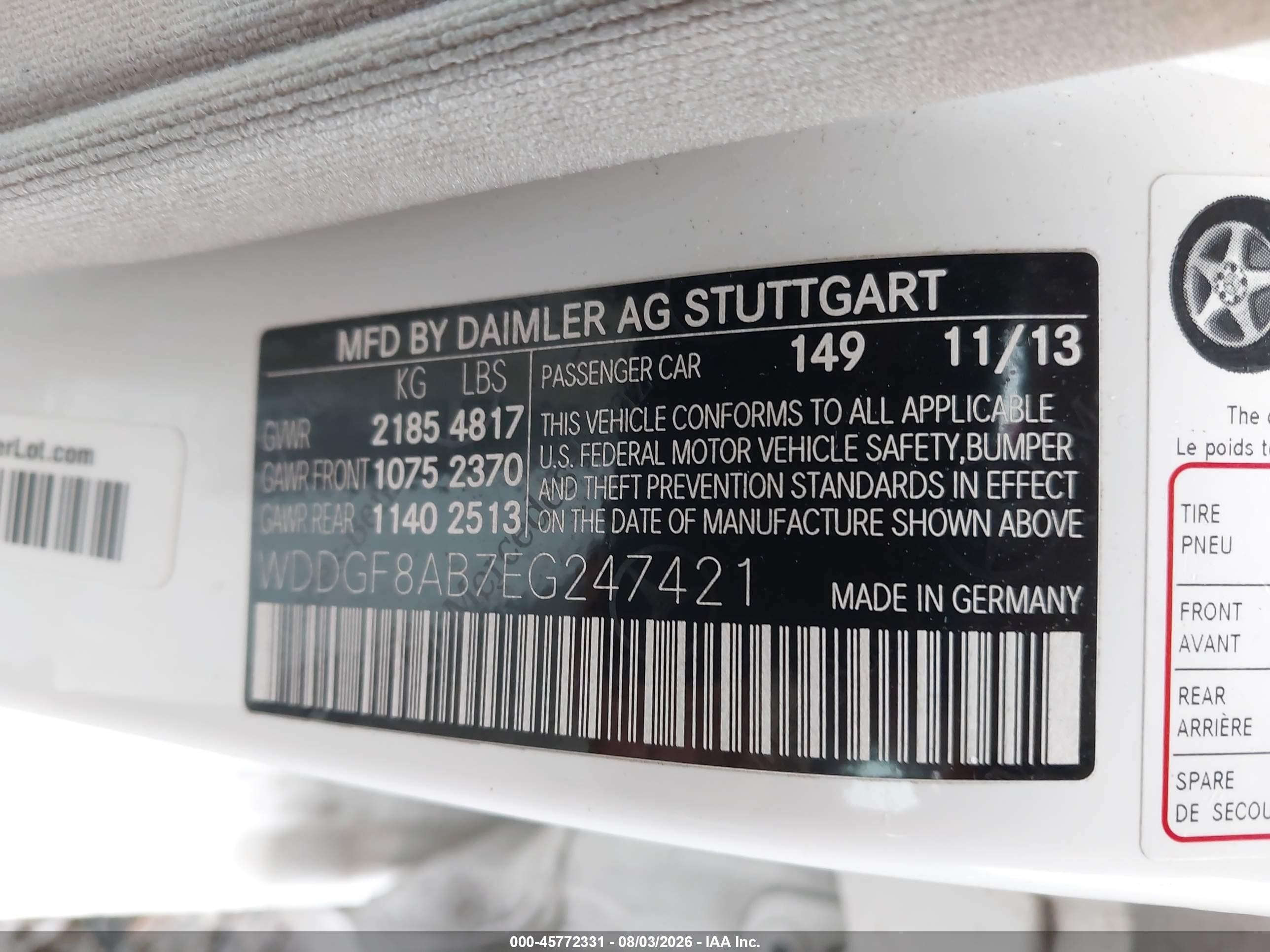 2014 Mercedes-benz C 300 Sport 4matic White vin: WDDGF8AB7EG247421