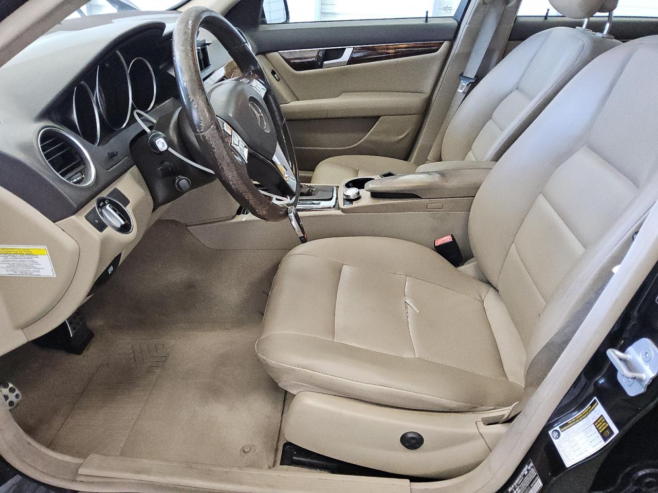 2014 Mercedes-benz C 300 4matic Black vin: WDDGF8AB7ER308920 Damage: Steering Wheel, Worn, Replacement Required