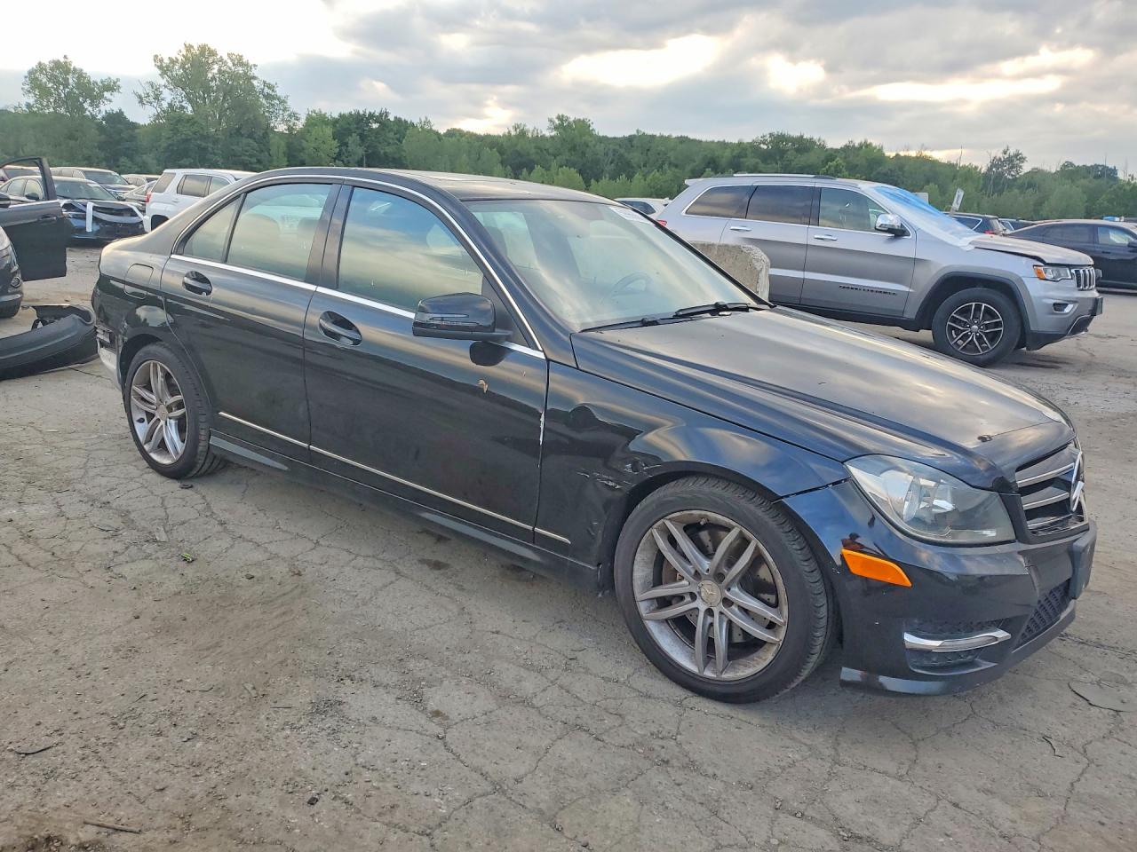 2014 Mercedes-benz C 300 4matic Black vin: WDDGF8AB7ER324390