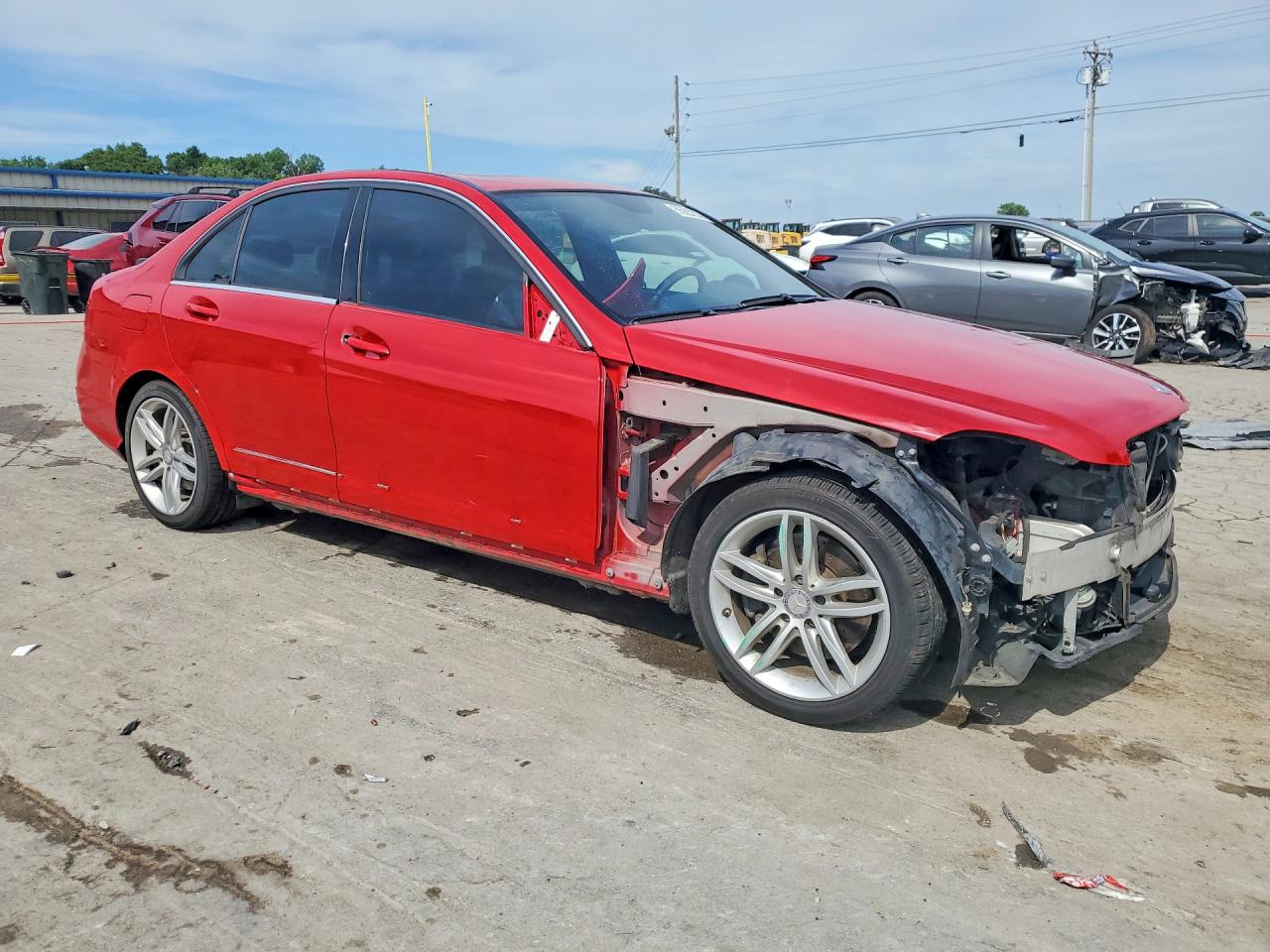 2013 Mercedes-benz C 300 4matic Red vin: WDDGF8AB8DA786602