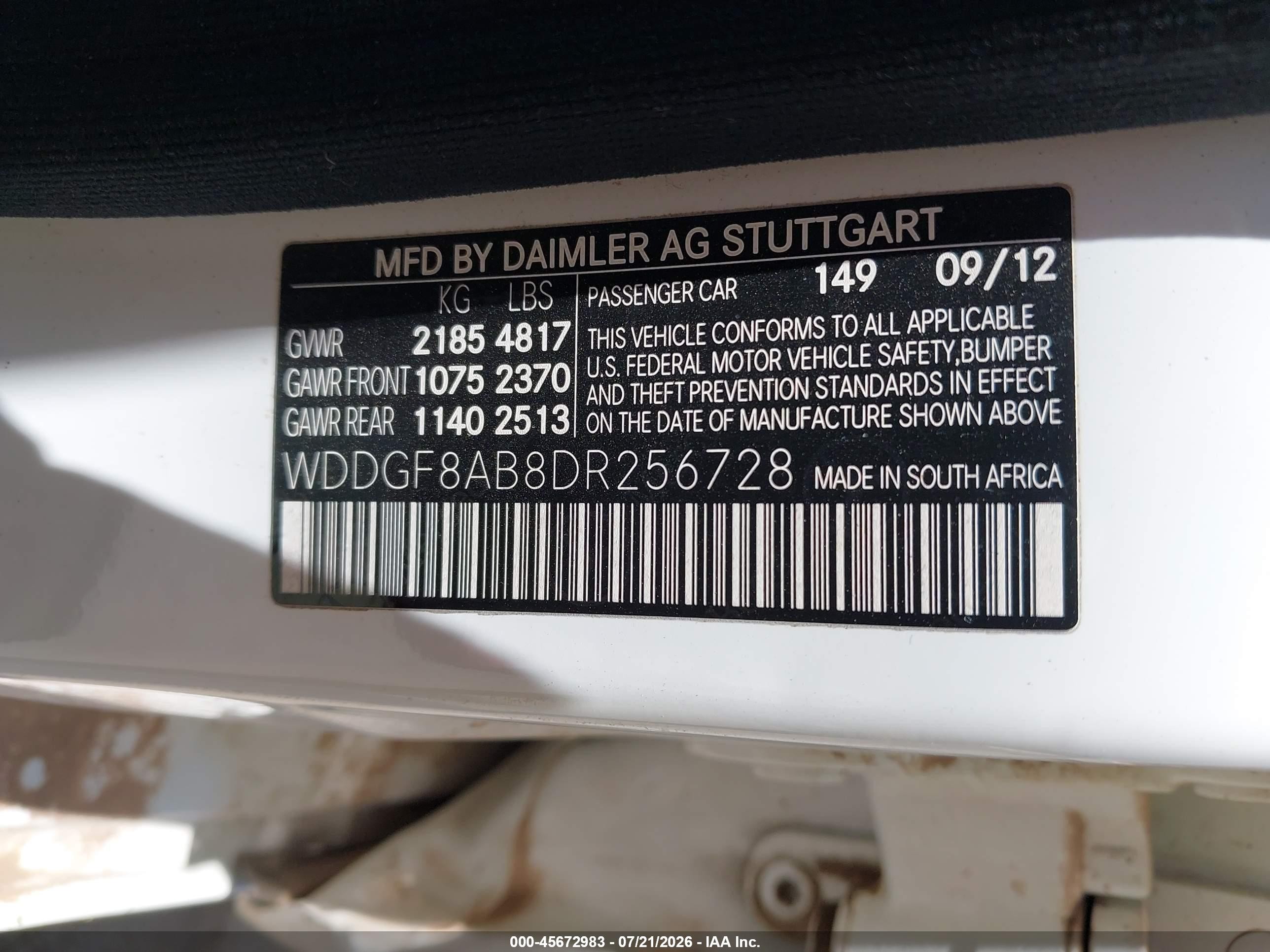 2013 Mercedes-benz C 300 Sport 4matic White vin: WDDGF8AB8DR256728