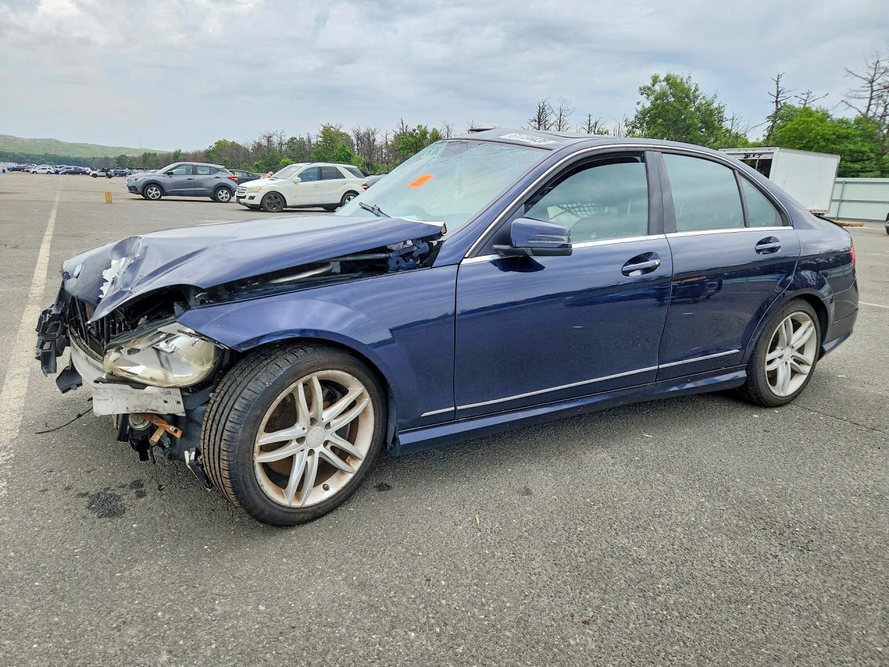 2014 Mercedes-benz C 300 4matic Blue vin: WDDGF8AB8EG221068