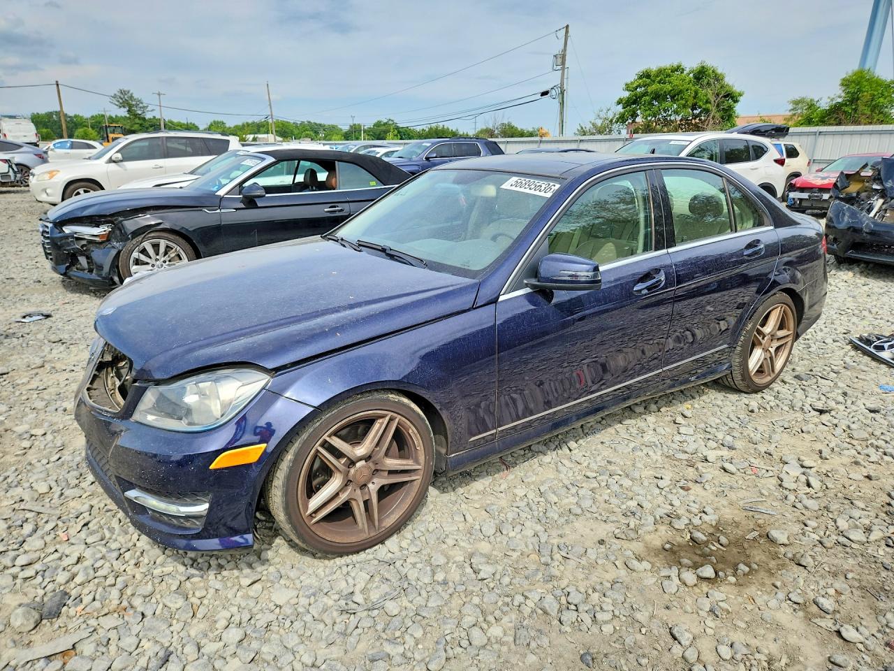 2013 Mercedes-benz C 300 4matic Blue vin: WDDGF8AB9DR273876