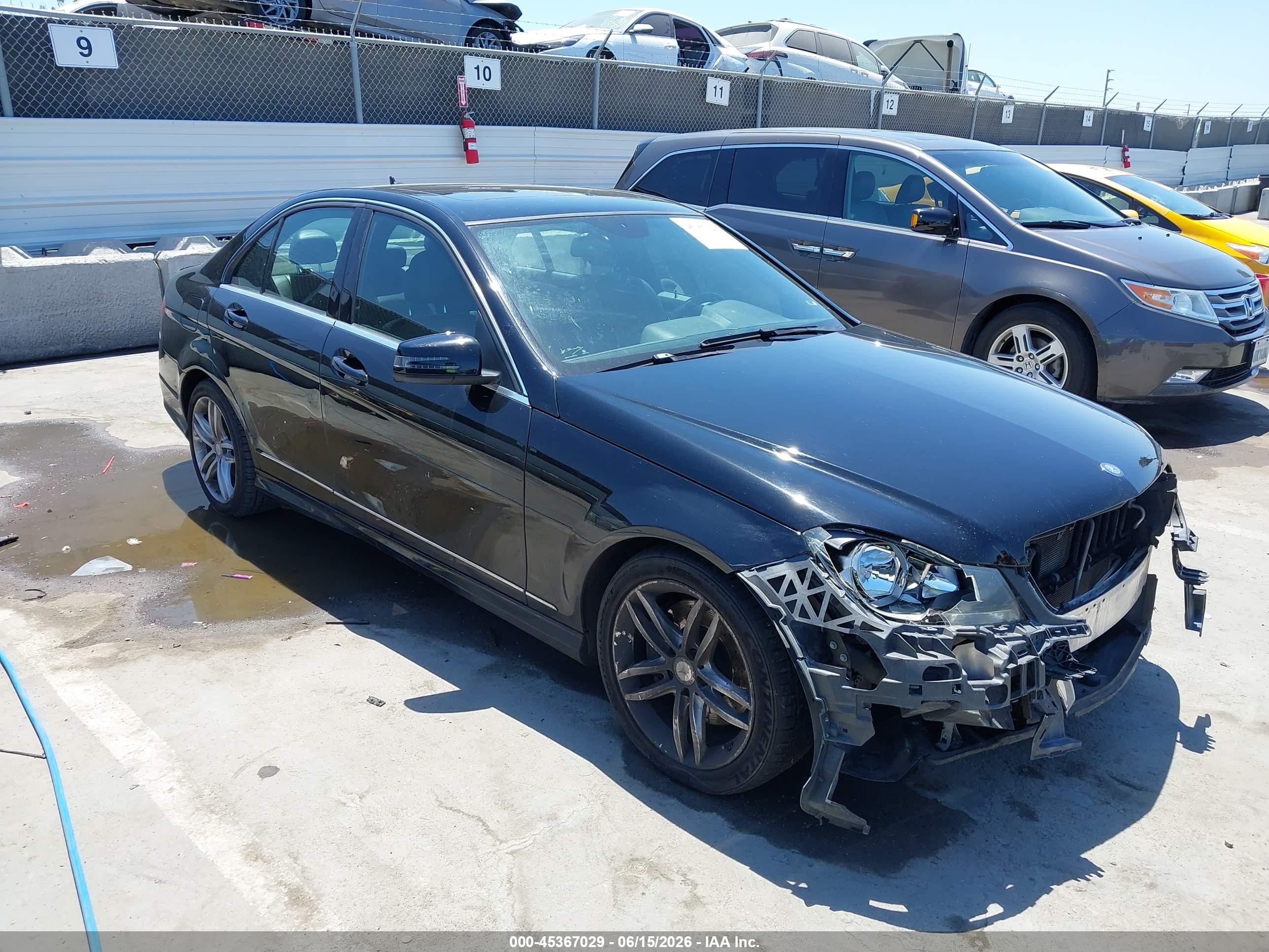 2014 Mercedes-benz C 300 Sport 4matic Black vin: WDDGF8AB9EG223783