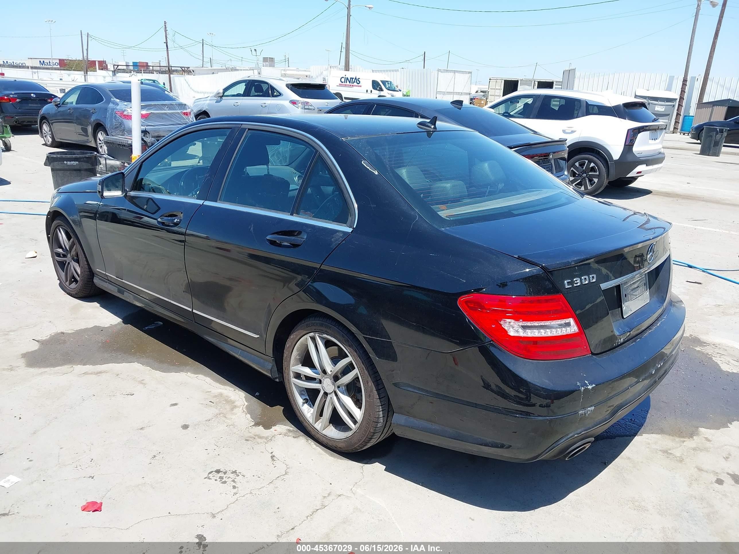 2014 Mercedes-benz C 300 Sport 4matic Black vin: WDDGF8AB9EG223783