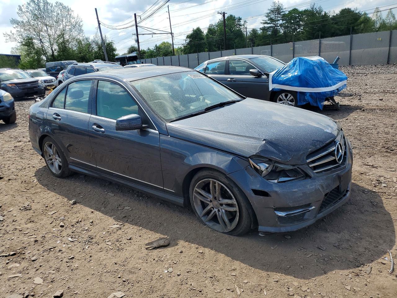 2014 Mercedes-benz C 300 4matic Серый vin: WDDGF8AB9ER311561