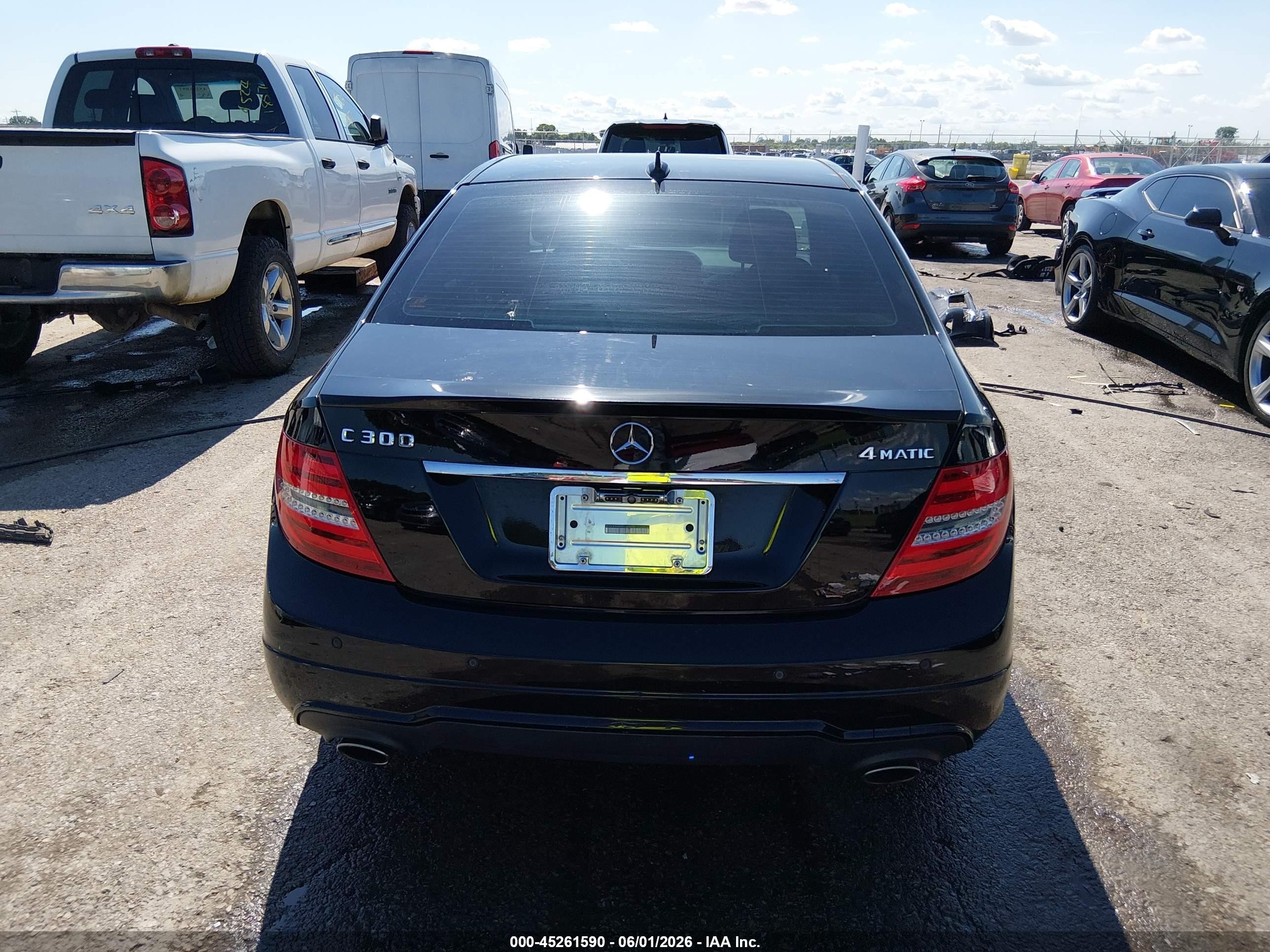 2014 Mercedes-benz C 300 Sport 4matic Black vin: WDDGF8ABXEG250720