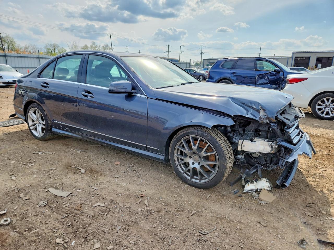 2014 Mercedes-benz C 300 4matic Gray vin: WDDGF8ABXER313626