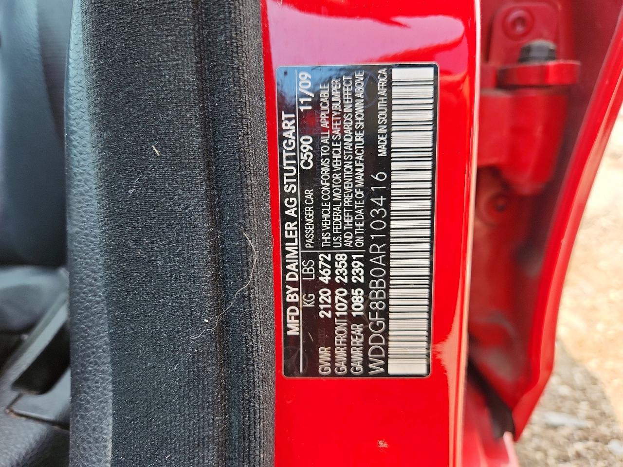 2010 Mercedes-benz C 300 4matic Red vin: WDDGF8BB0AR103416